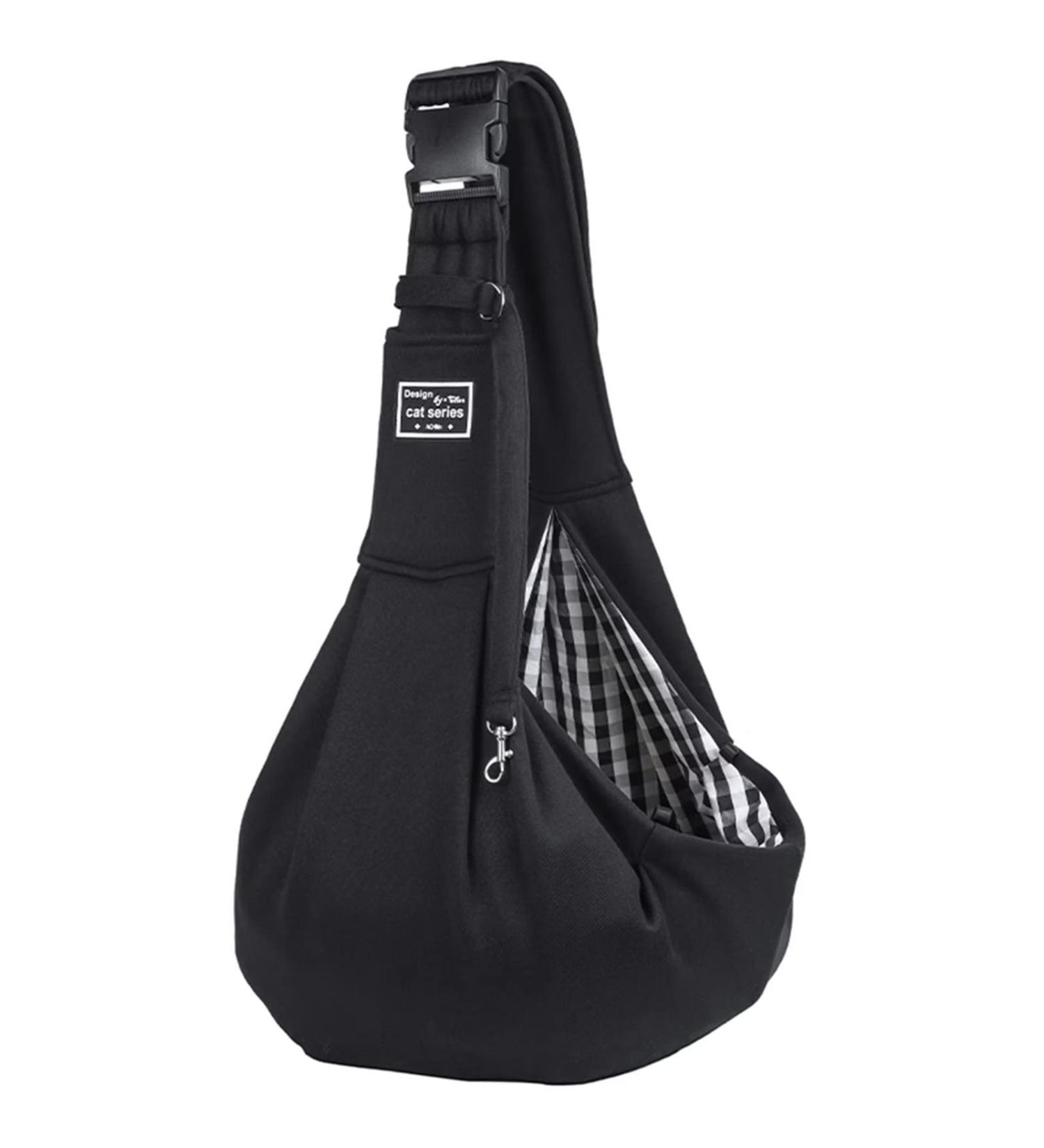 ESPFHN Pet Sling Carrier Reversible Hands Free Sling Carrier Shoulder Bag Adjustable Tote Bag with Front Pocket Outdoor Travel Sling Carrier for Small Dog Cat Rabbit Walking Daily Use Black - Buy Online on GoSupps.com
