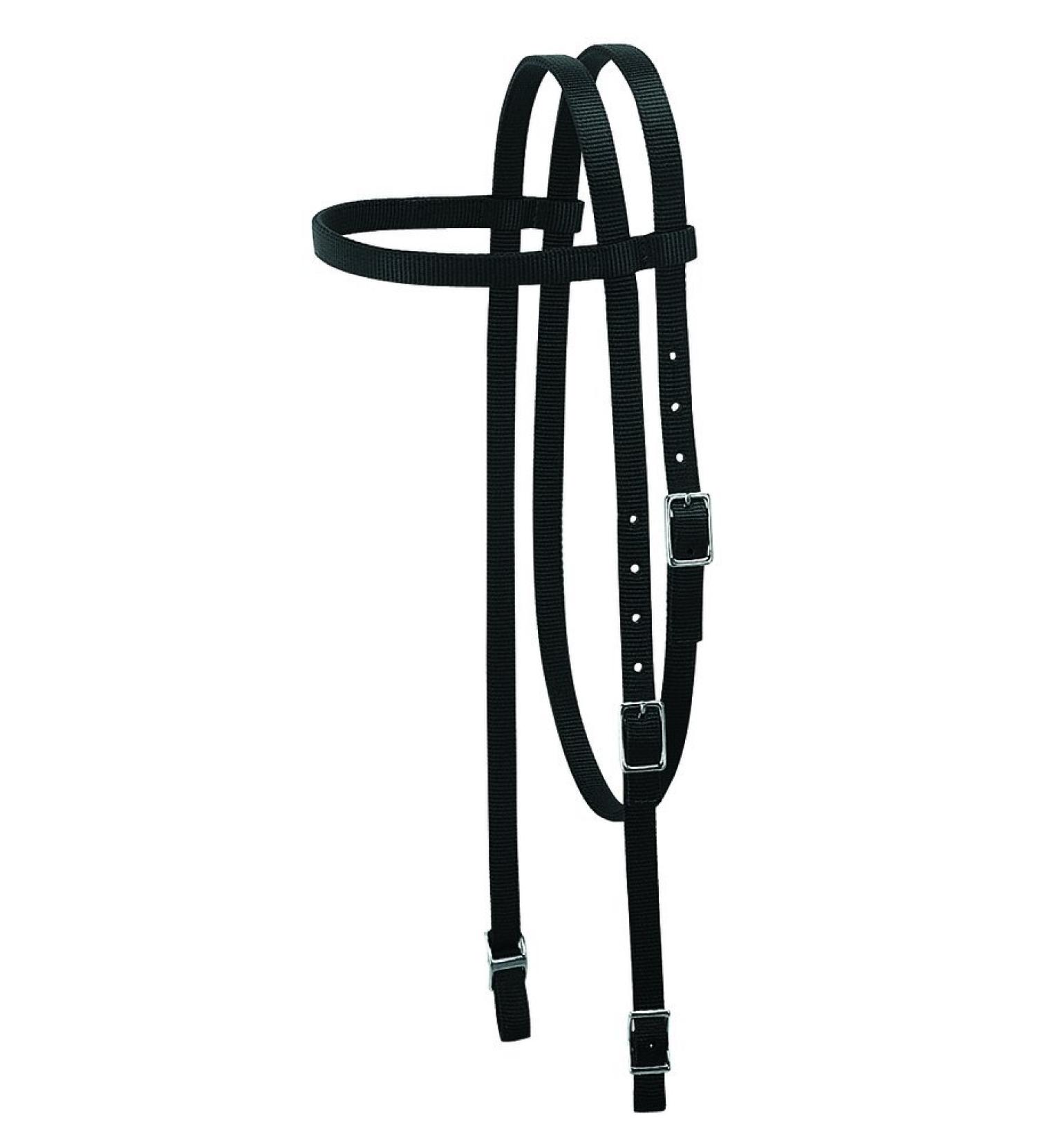WEAVER Nylon Browband Headstall Black Horse