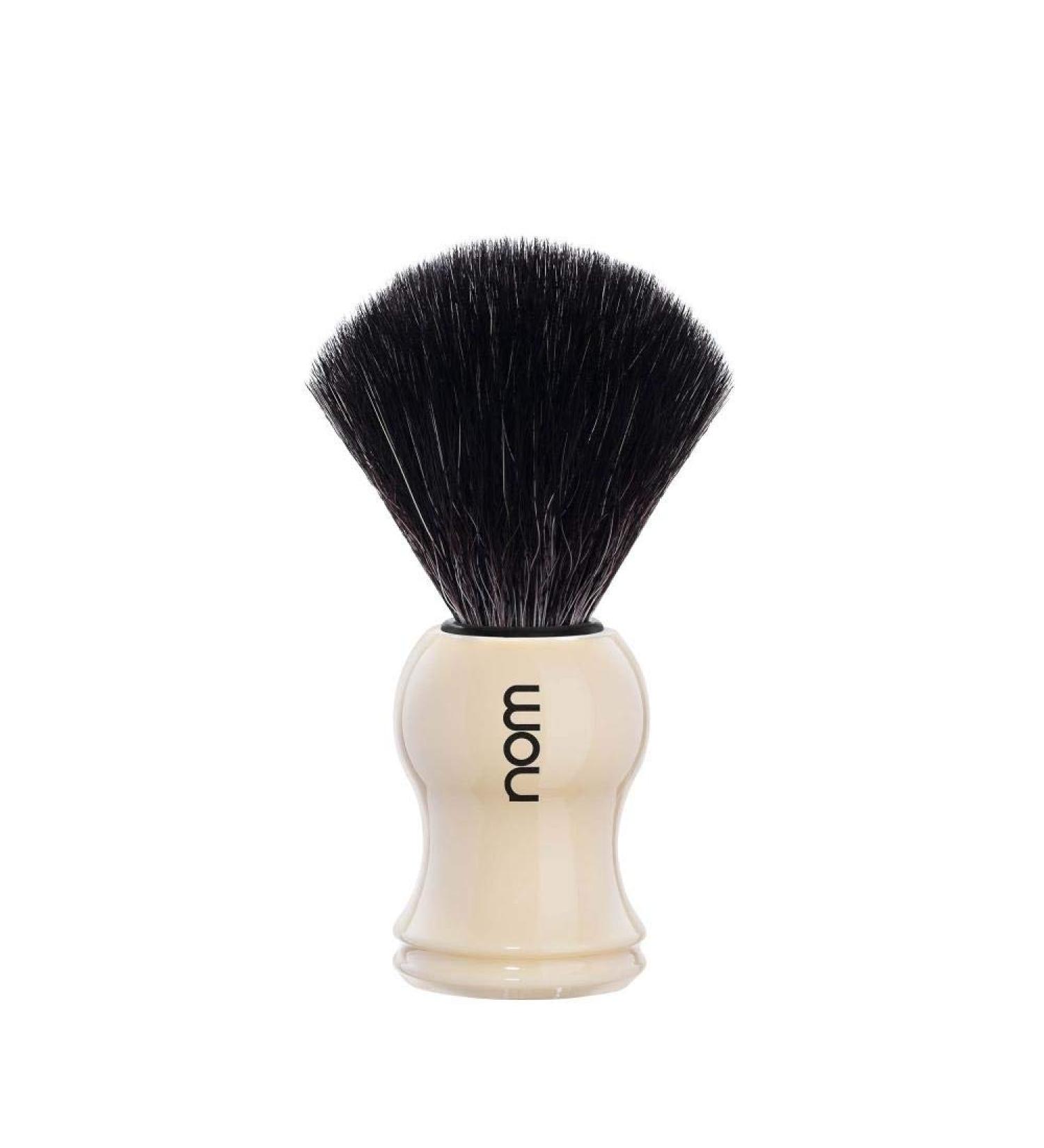 nom - Shaving brush - GUSTAV series - Synthetic fibre Black Fibre - Plastic cream