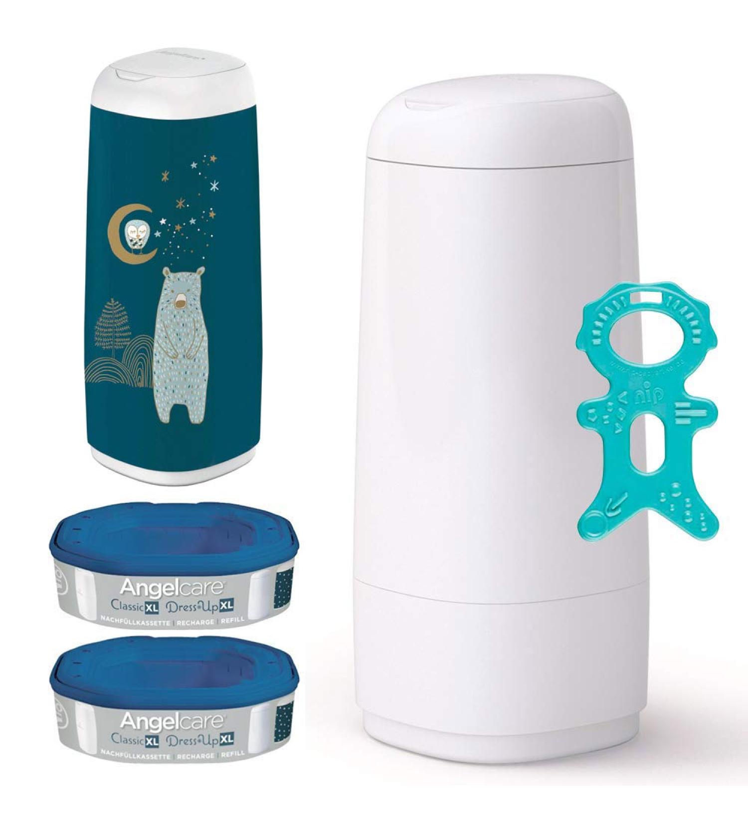 Shop Angelcare Dress-Up XL Starter Set - Diaper Pail 2 Refill Cassettes & Snow Bear Cover | Worldwide Shipping - Buy Online on GoSupps.com