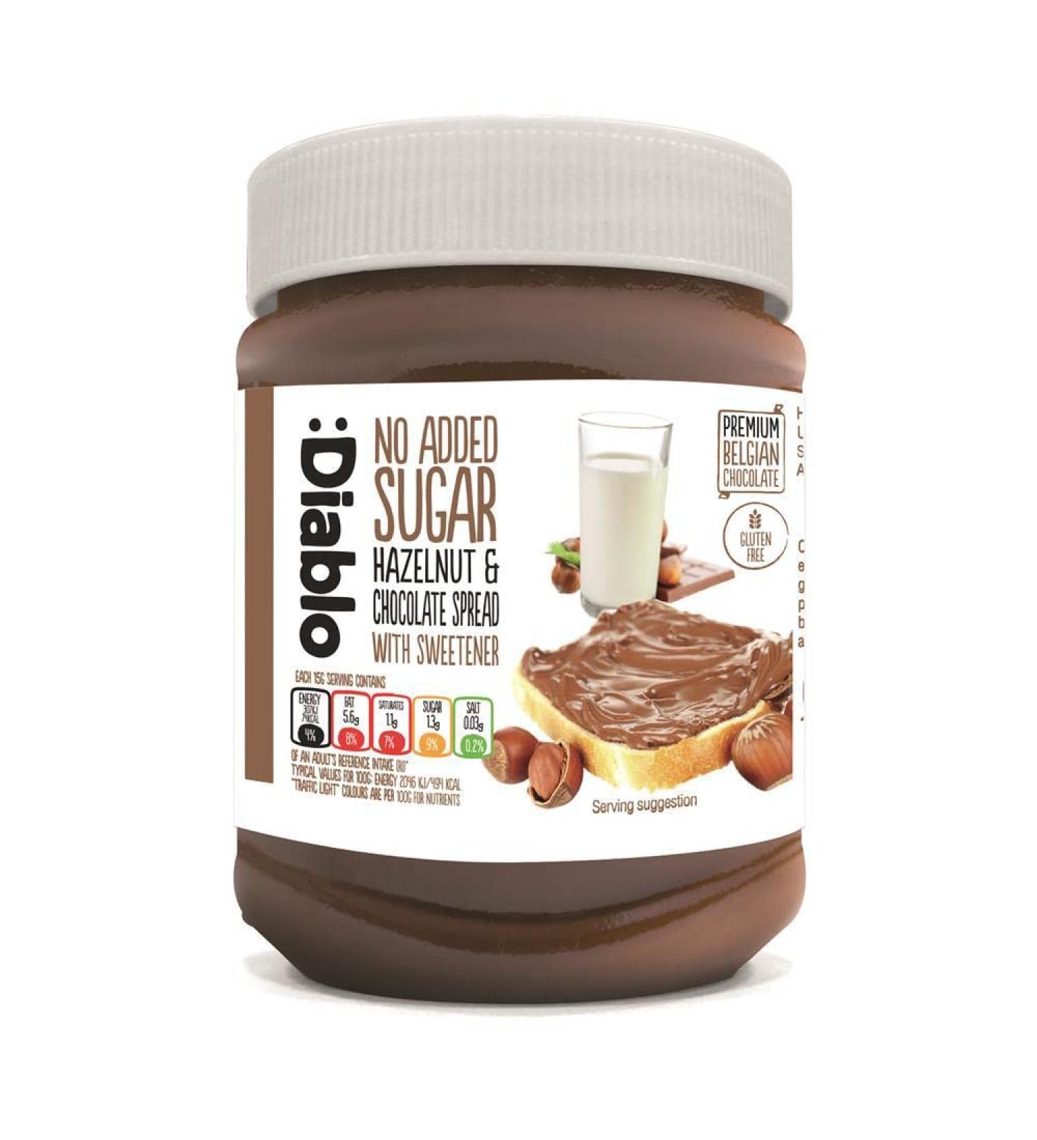 Diablo NO ADDED SUGAR Hazelnut Chocolate Spread 350g Pack of 1 - Buy Online on GoSupps.com