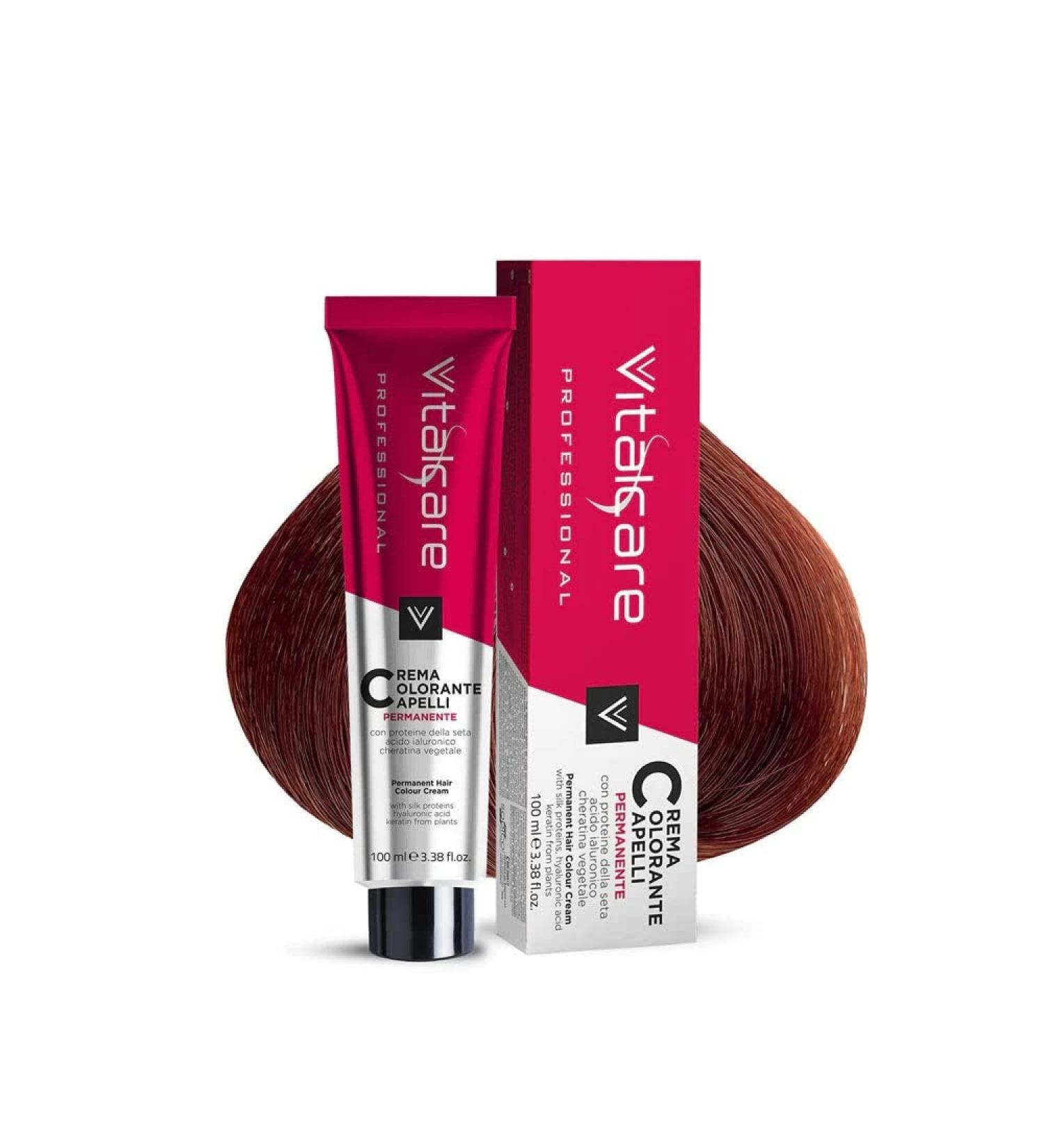 Vitalcare | Professional - Professional Permanent Coloring Hair Coloring Cream Hair Dye with Silk Proteins n 7/4 Copper Blonde 100ml