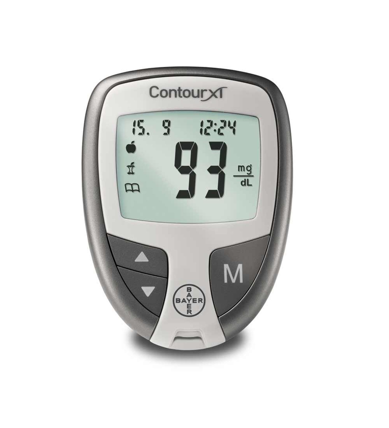 Bayer blood glucose meter CONTOUR XT mg/dl lancets lancing device 1 set