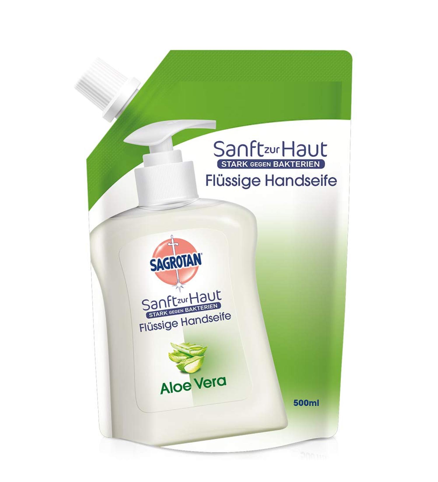 Sagrotan Aloe Vera Hand Soap Refill Bag Liquid Hand Soap 500 ml - Buy Online on GoSupps.com