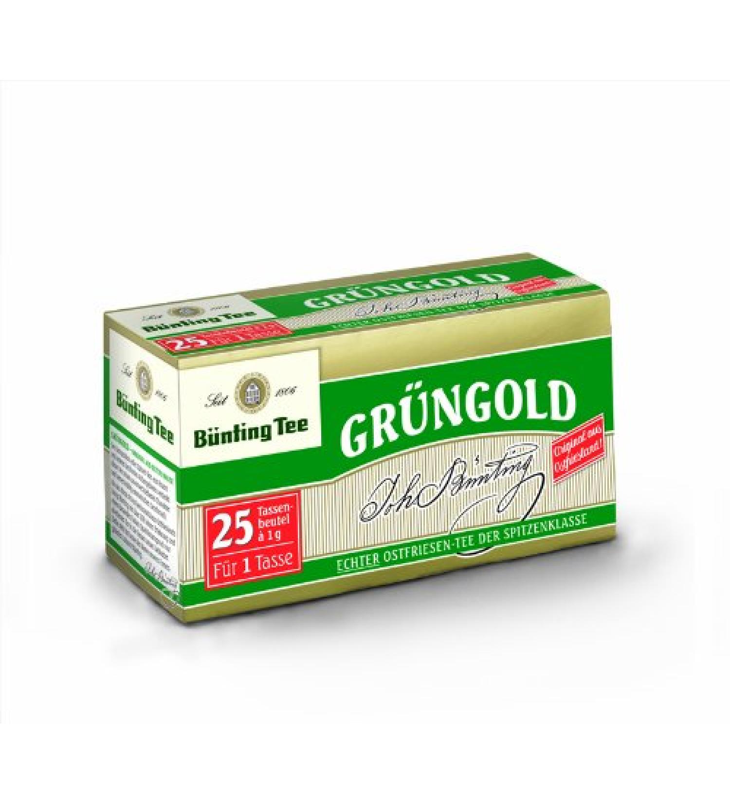 B nting Tee B nting Pack of 25 Green Gold Tea Bags 1g