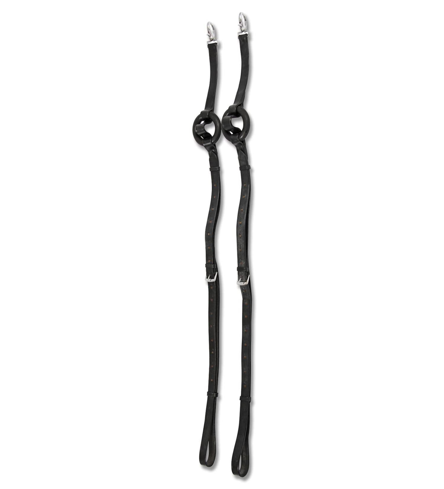 WALDHAUSEN Star side reins with rubber rings black warmblood