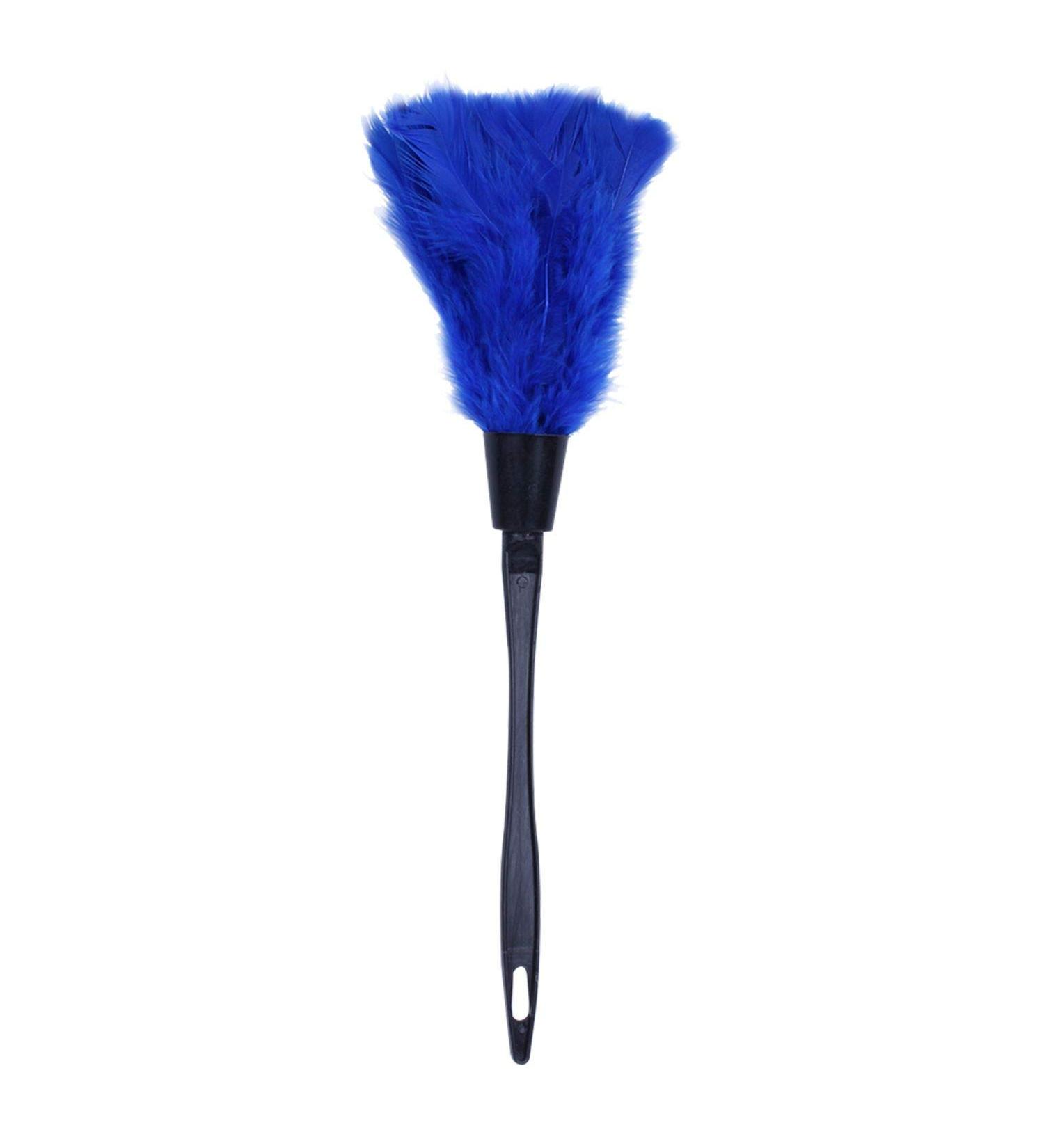 Rosrrtlm 1pc Fashion Turkey Feather Duster with Black Plastic Handle Cleaning Tool(blue) 35cm - Buy Online on GoSupps.com