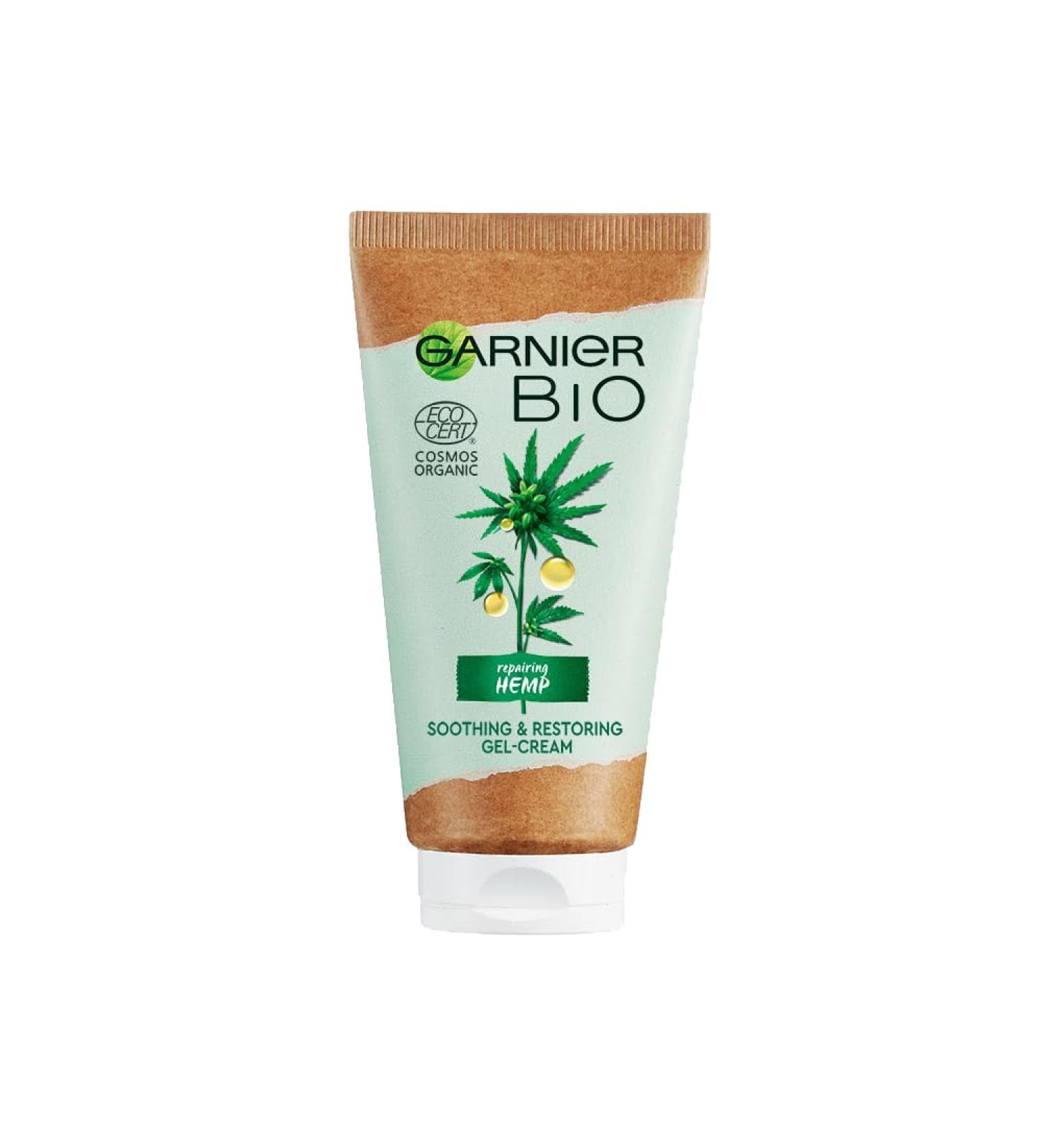 Garnier Bio Soothing Hemp Soothing and Regenerating Gel-Cream Moisturizing Face Cream Soothing and repairing signs of stress, 50 ml