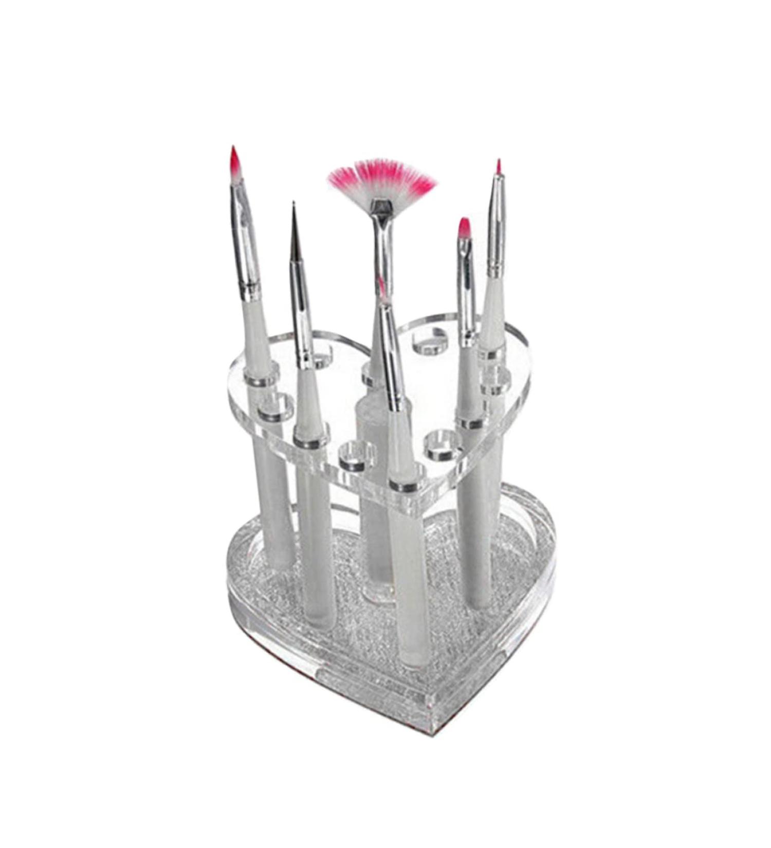 Mikinona 1pc Nail Art Penholder Nail Art Brush Holder Makeup Pen Stand Art Painting Pen Stand Manicure Pen Holder Pen Display Stand Holder No Bend Hair Clips Heart-shaped Makeup Brush 8.7x8.5cm Silver - Buy Online on GoSupps.com