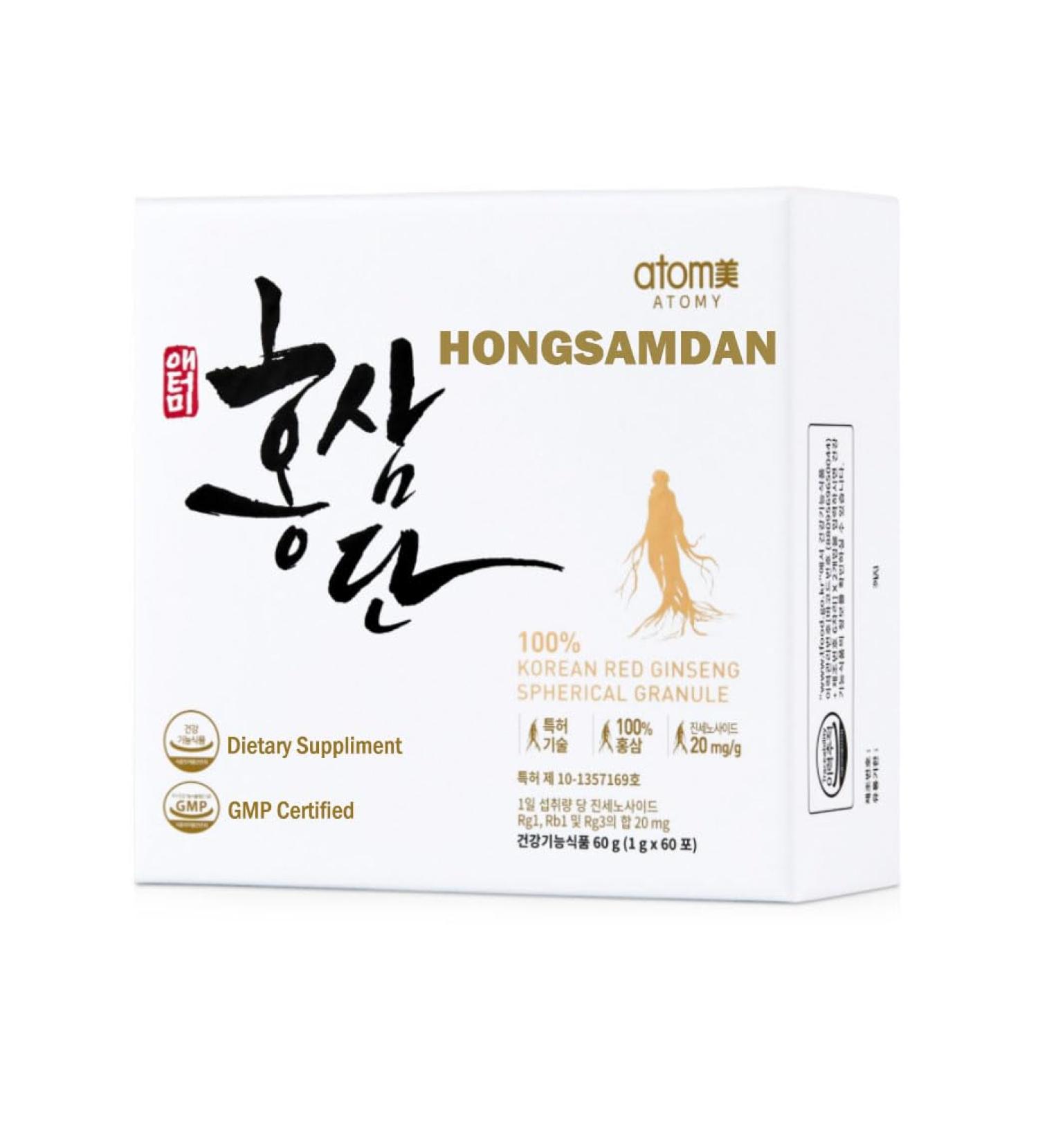 Korean Red Ginseng Spherical Granule 1g x 60 Sticks (2boxes of 30) - Hongsamdan Meticulously Crafted 100% Red Ginseng Spherical Grains