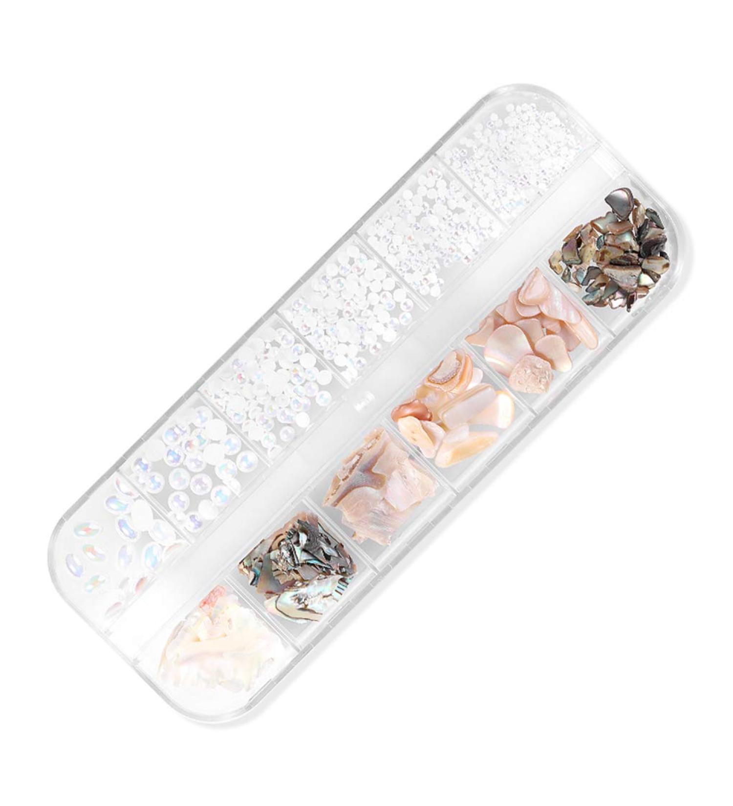 Conijiwadi Irregular Conch Pearl Nail Sticker Set High Brightness Nail Decals Kit Nail Art Beauty Supplies - Buy Online on GoSupps.com