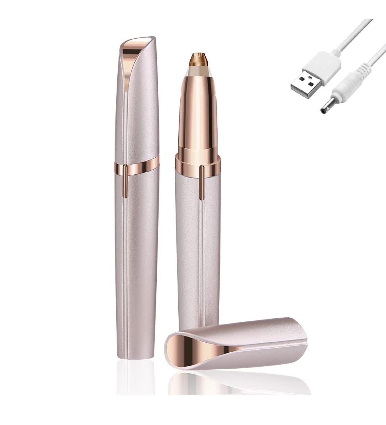 Buy USB Rechargeable Electric Eyebrow Hair Remover | Painless Facial Trimmer for Eyebrows Lips & Nose - International Shipping Available - Buy Online on GoSupps.com