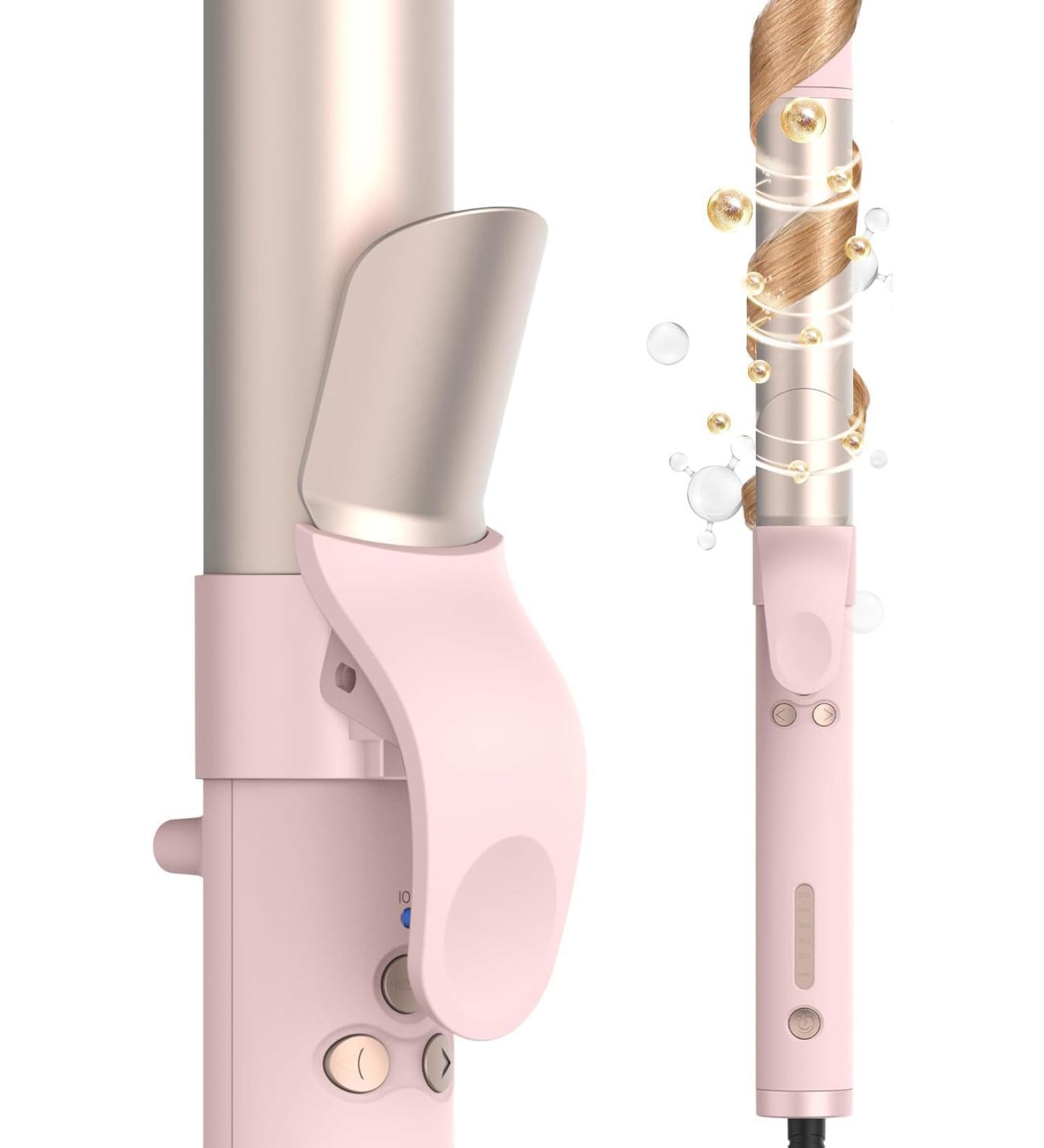 32mm Automatic Rotating Hair Curler | 5 Heat Settings | Pink | Medium/Long Hair - Buy Online on GoSupps.com