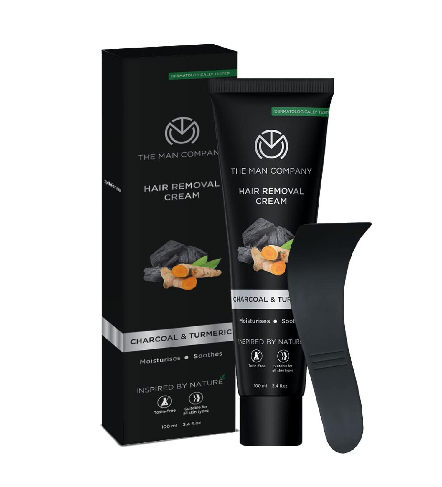 Buy The Man Company Hair Removal Cream with Charcoal & Turmeric - 100g | Dermatologically Tested for All Skin Types - Fast International Shipping - Buy Online on GoSupps.com