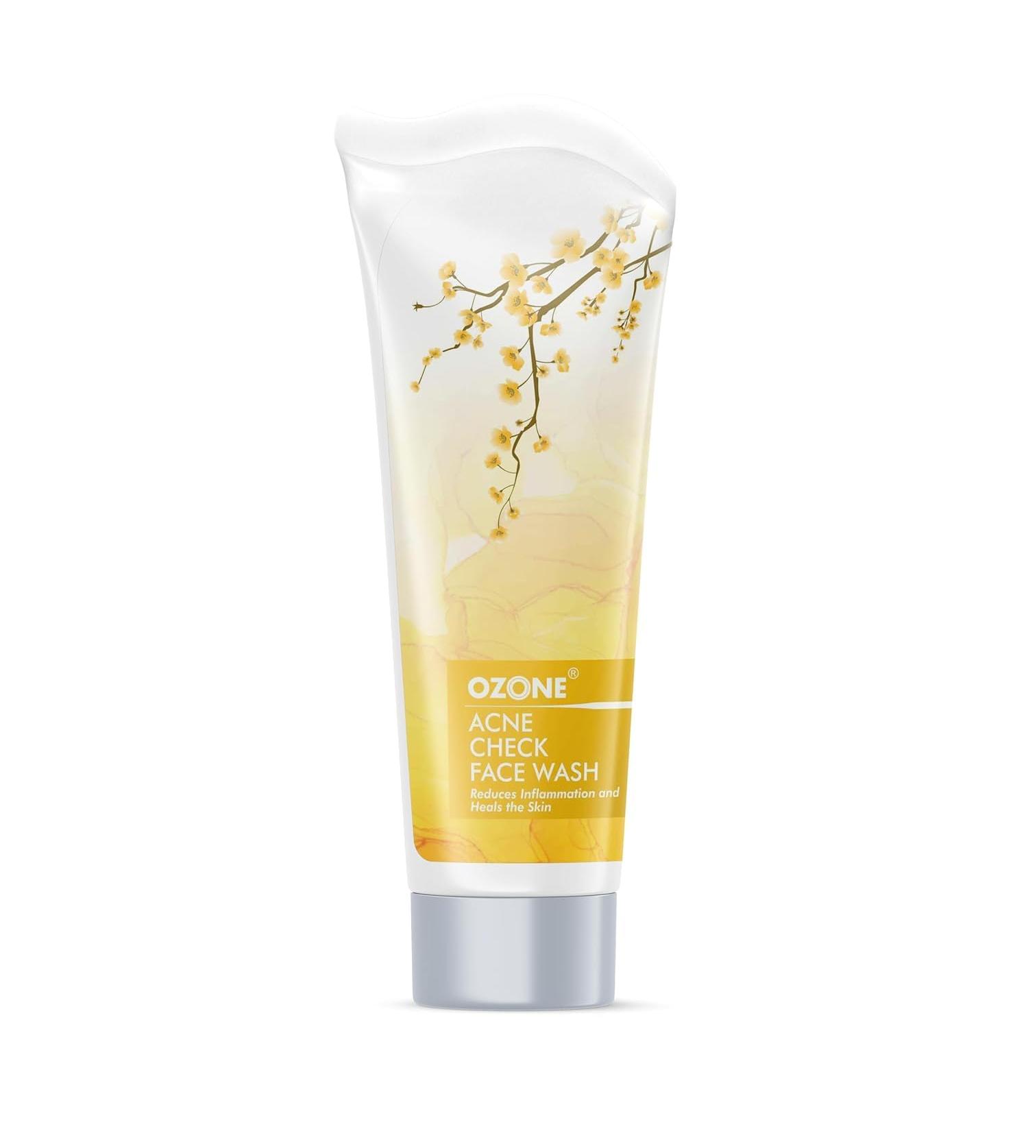 Ozone Acne Check Face Wash | Aloe Vera Lemon & Turmeric - For Oily Skin & Acne-Prone | 100gm - Flawless & Glowing Skin for Men & Women - Buy Online on GoSupps.com