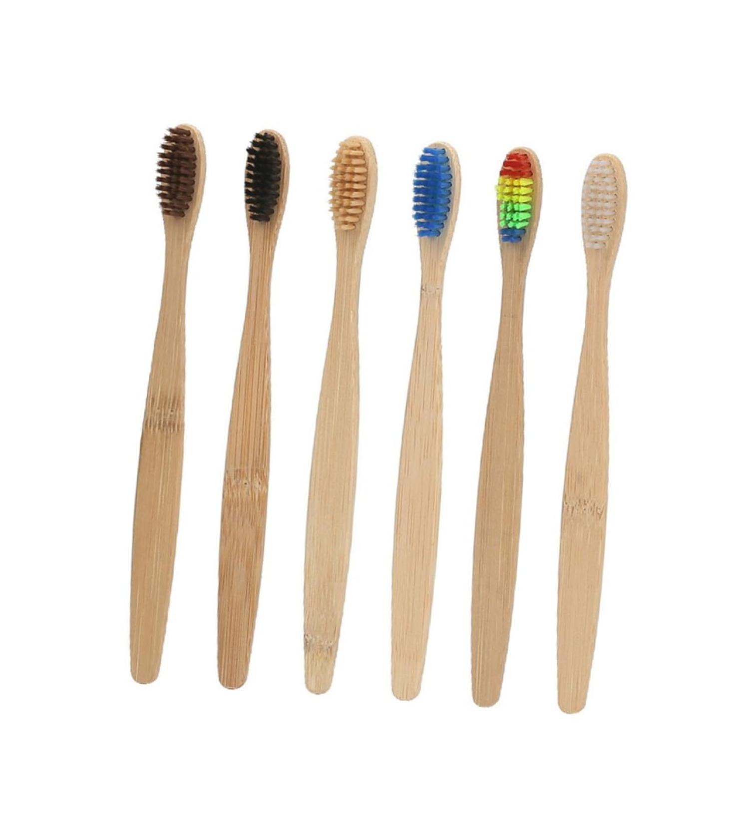 FRCOLOR 6pcs Wooden Toothbrush Set - Soft Bristles Travel-Friendly Pack - Buy Online on GoSupps.com
