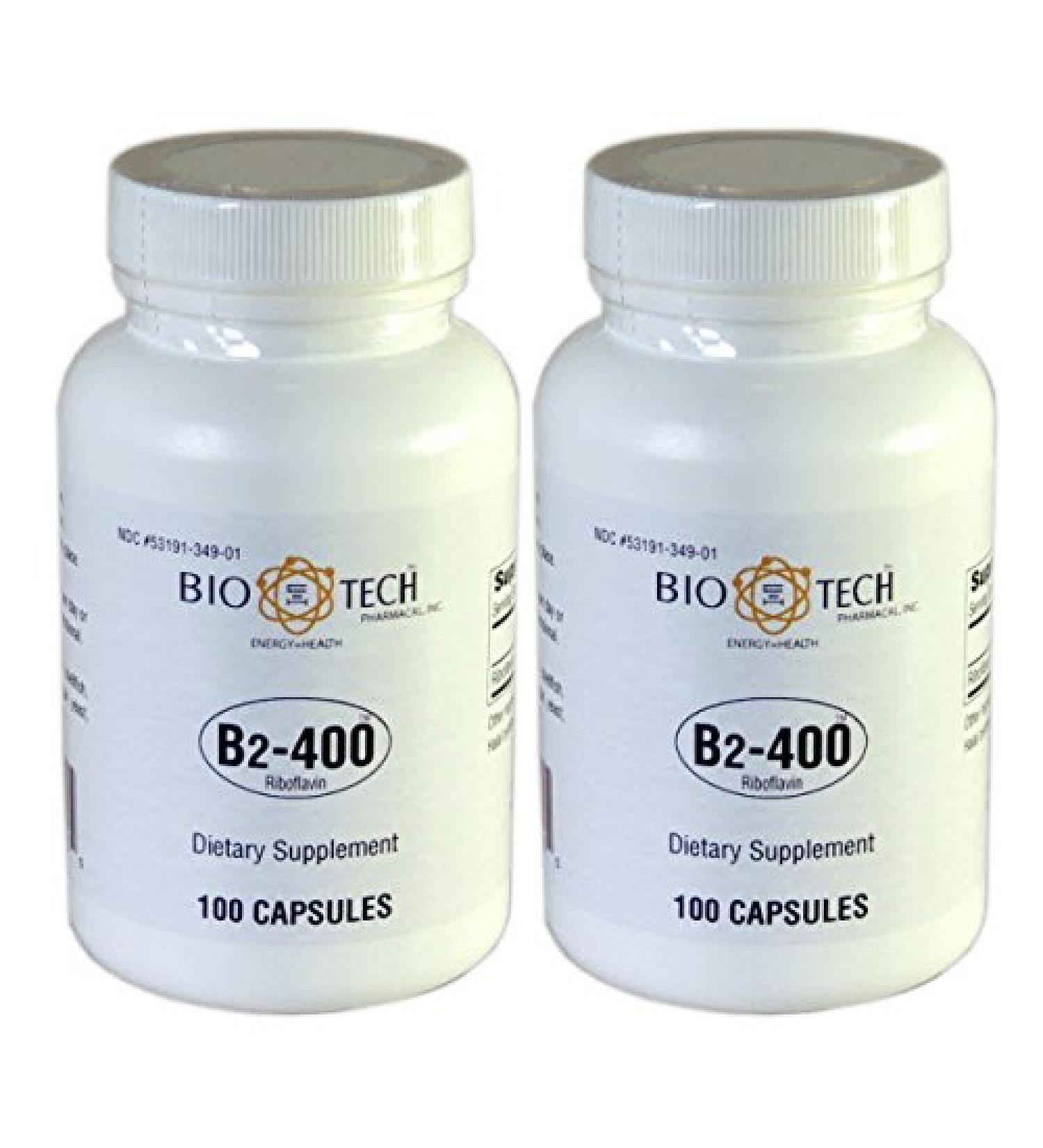 Biotech B2-400 Riboflavin - 100 Capsules - Pack of 2
