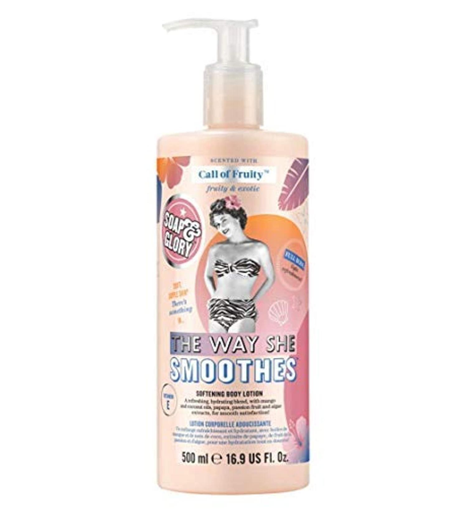 Shop Soap & Glory The Way She Smoothes Softening Body Lotion 500ml - Hydrating Skincare for Soft Skin | International Shipping Available - Buy Online on GoSupps.com