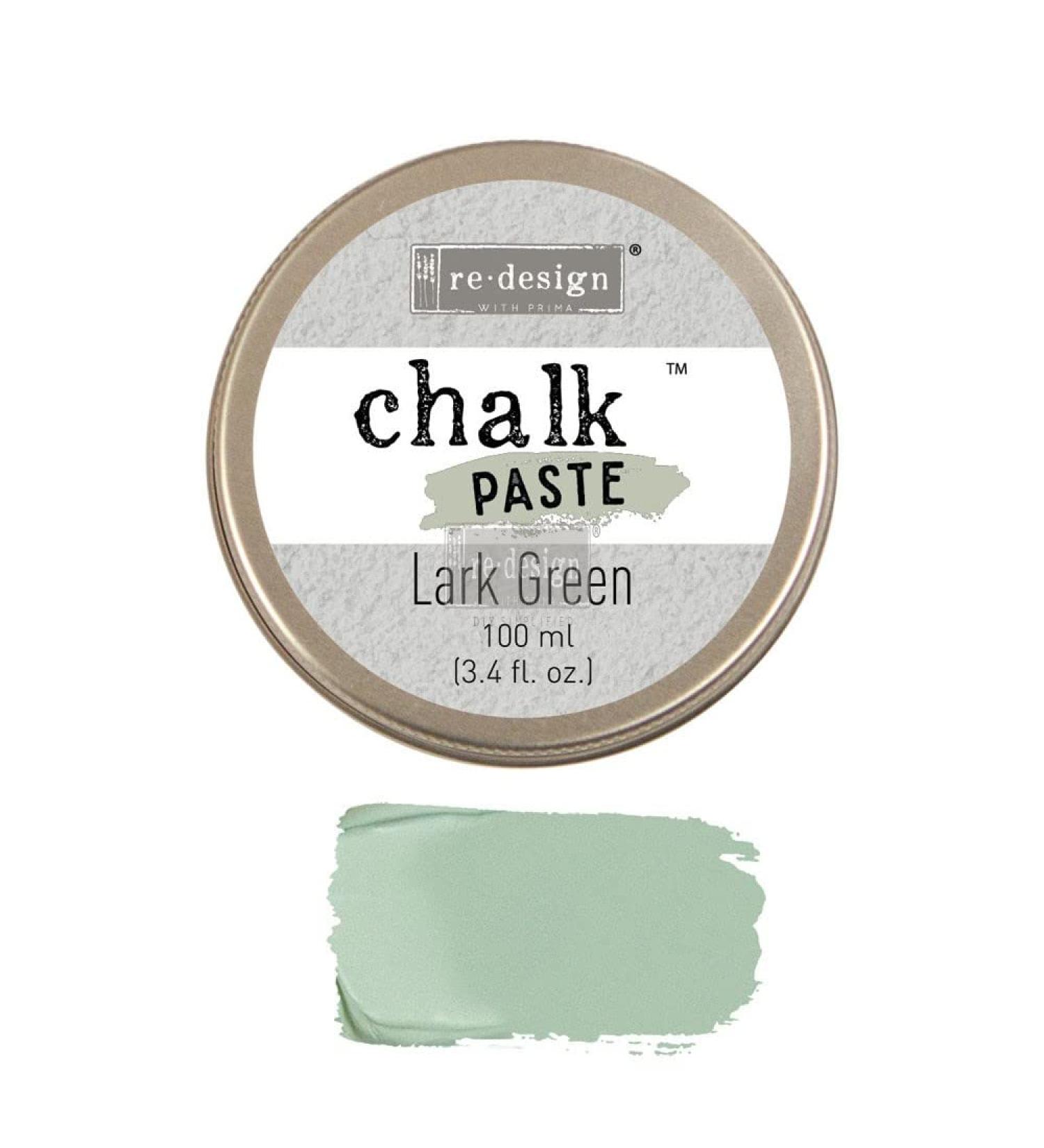 Redesign Chalk Paste 3.4 Fl. Oz. (100Ml)-Lark Green Paint Ink for Fabric Wood Silk Screen Stencils Screen Print,Home Decor,Wood,T-Shirt Printing Memorial's Day Decorations,Mother Gifts