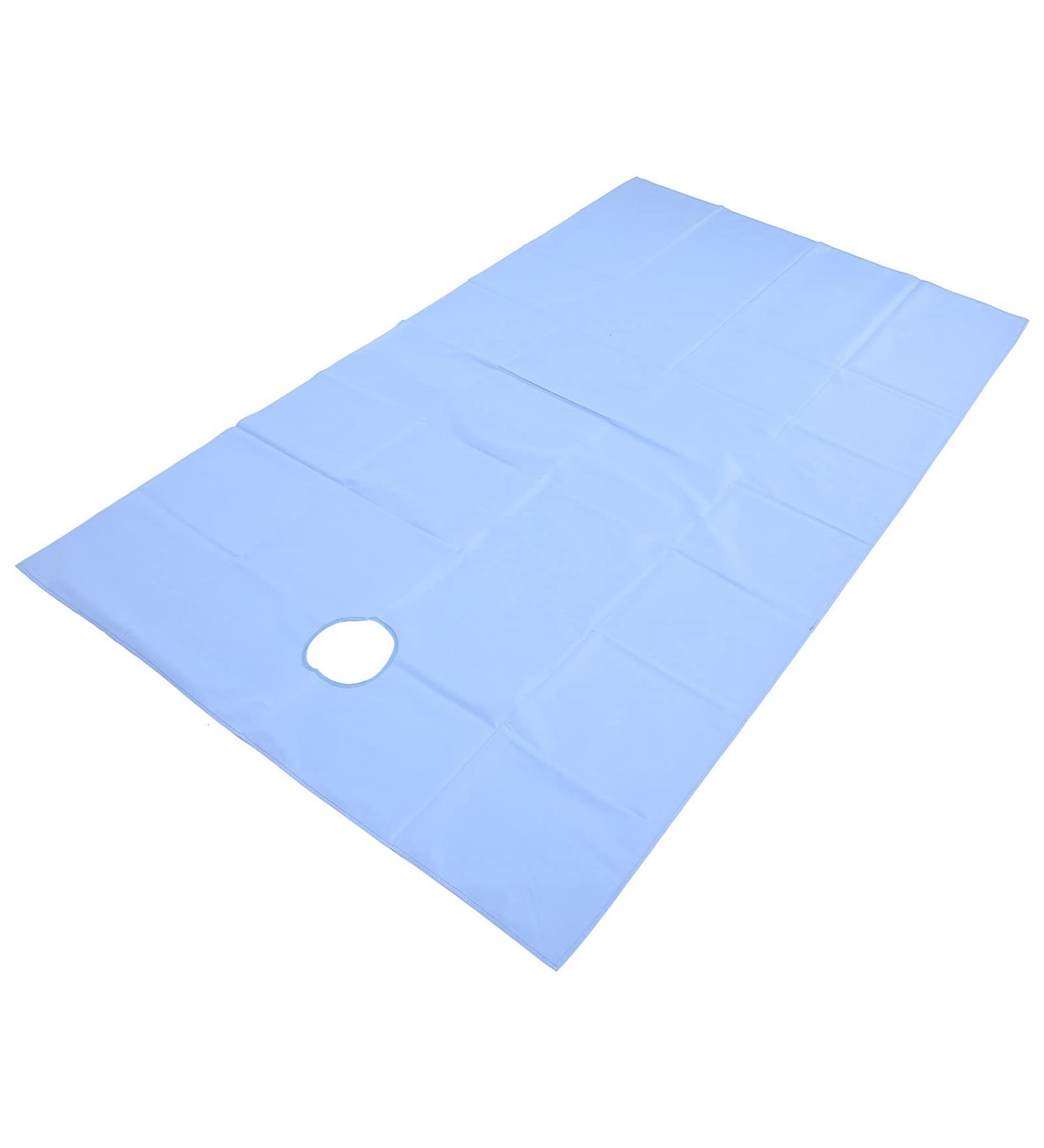 Verdant Touch Waterproof Bed Sheet - Skin-Friendly Beauty Salon & Spa Cover with Facial Atemhole - Breathable Blue Massage Bed Sheet - Buy Online on GoSupps.com