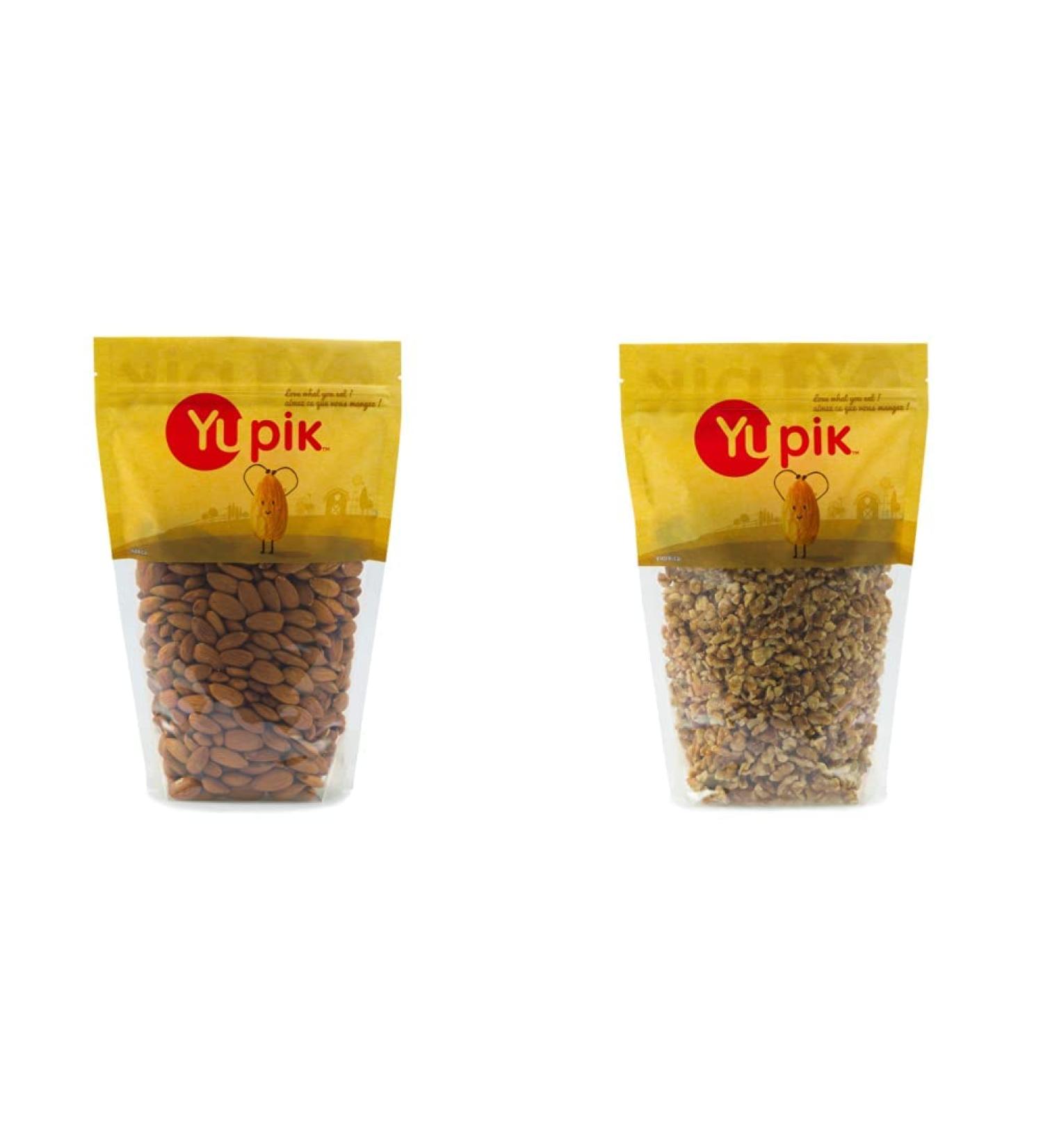 Yupik Natural Supreme California Almonds 1Kg & California Walnuts Medium Nut Pieces 1Kg 1 kg (Pack of 1) Almonds + Walnuts - Buy Online on GoSupps.com