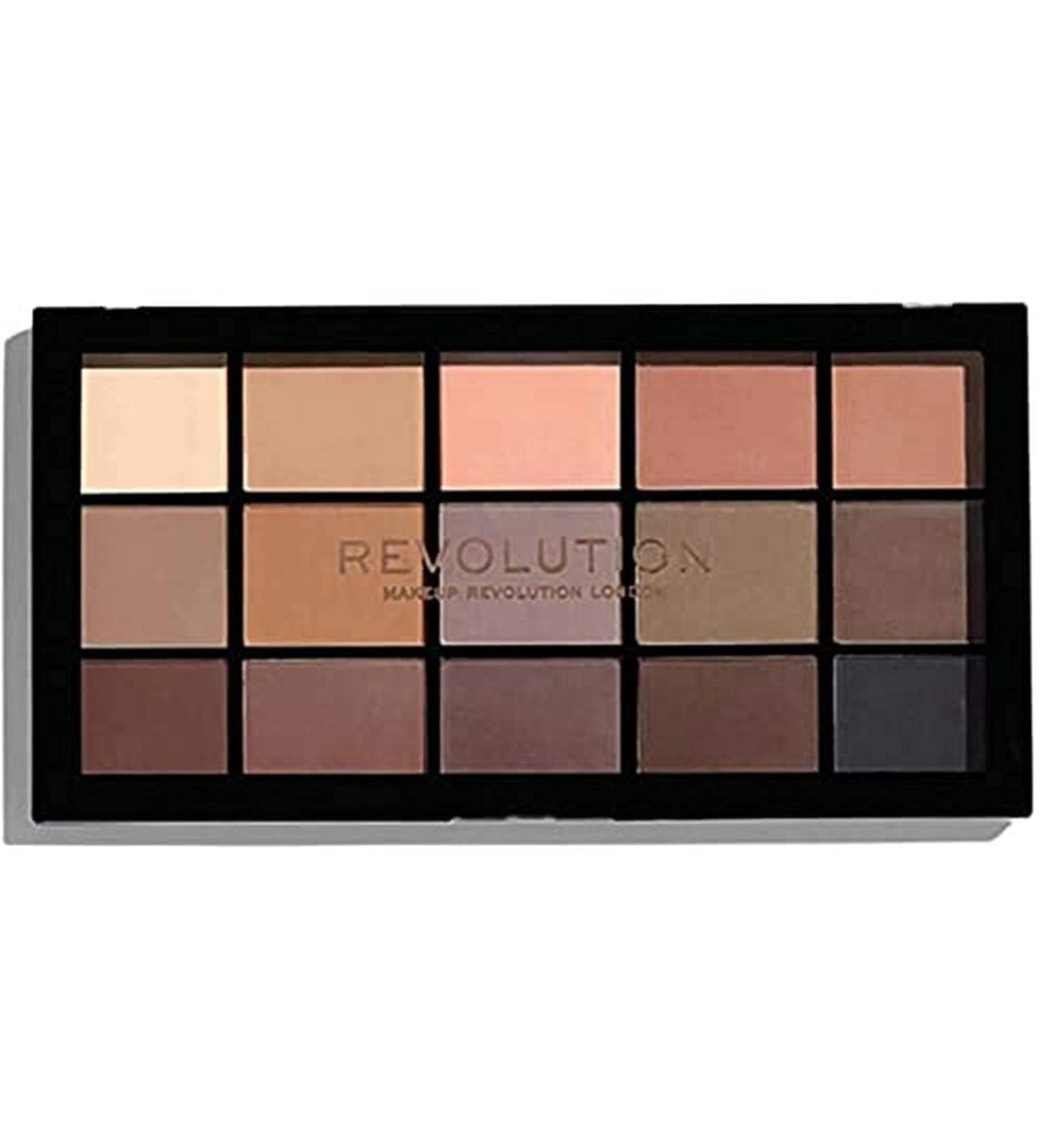 Makeup Revolution Reloaded Eyeshadow Palette Matte Eye Colours 15 Shades Basic Mattes 16.5g Basic Mattes 1 count (Pack of 1)