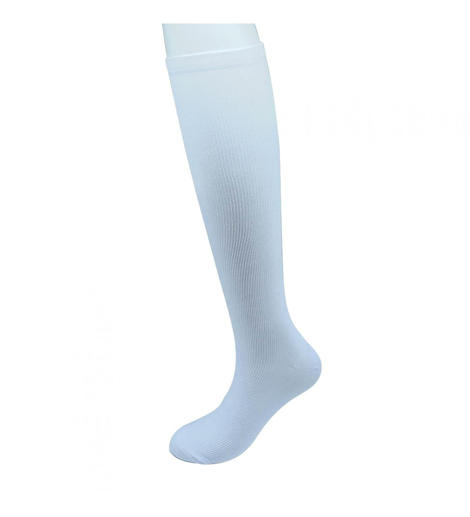 Movkzacv compression socks for women and men comfortable fit high support socks ideal for running athletics and travel (white size: s/m)