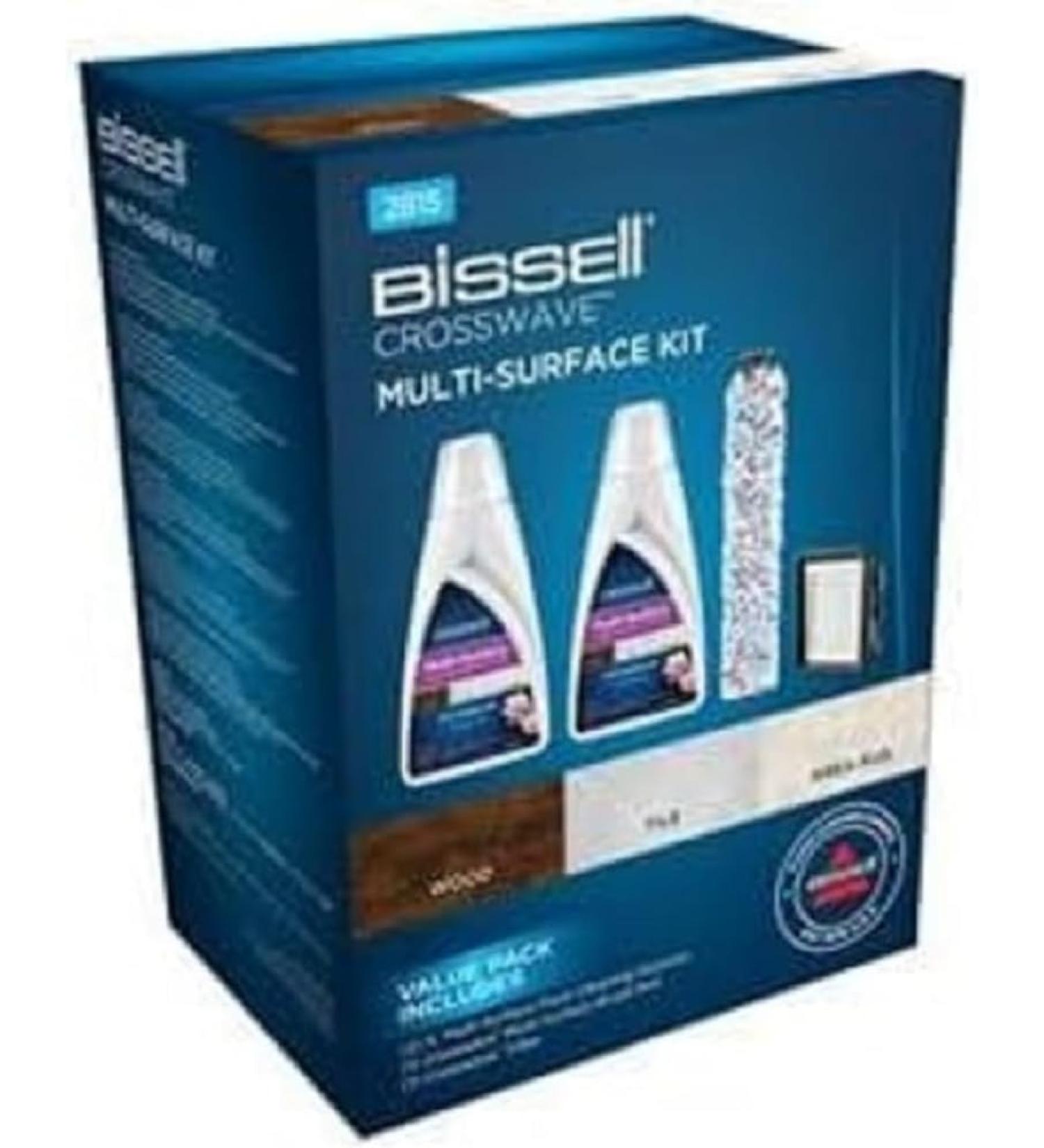 Bissell accessories set advantage pack |Original 2 x 1 L Multi Surface cleaning agent multi-surface brush roller |1 x filter |Ideal for your Crosswave 17132 2225N 2582N or 25821 |2815 Crosswave Multi-Surface Kit