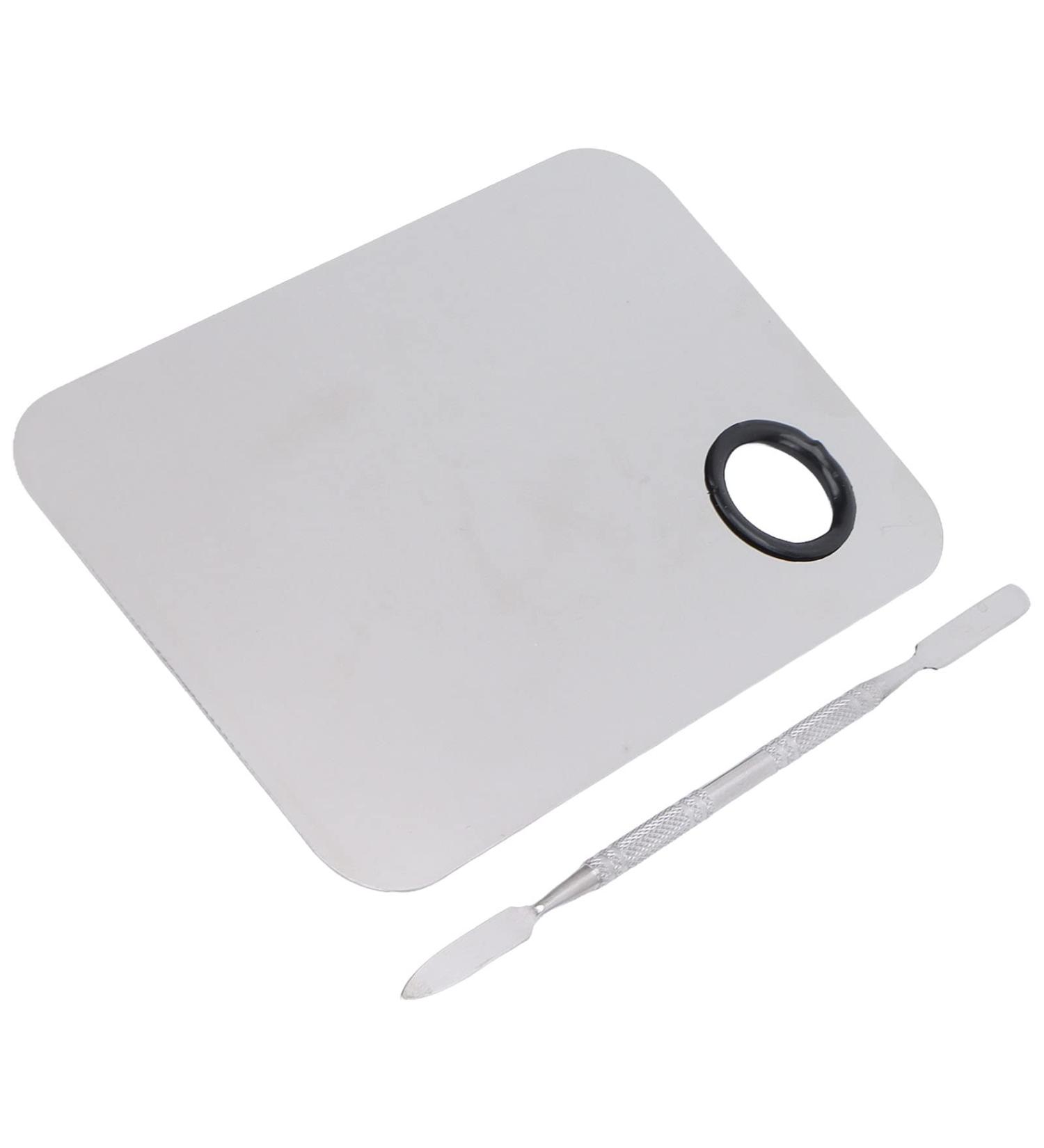 Stainless Steel Mixing Palette with Spatula Suitable for Various Makeup Products Blending Colors Perfect Makeup Lovers - Buy Online on GoSupps.com