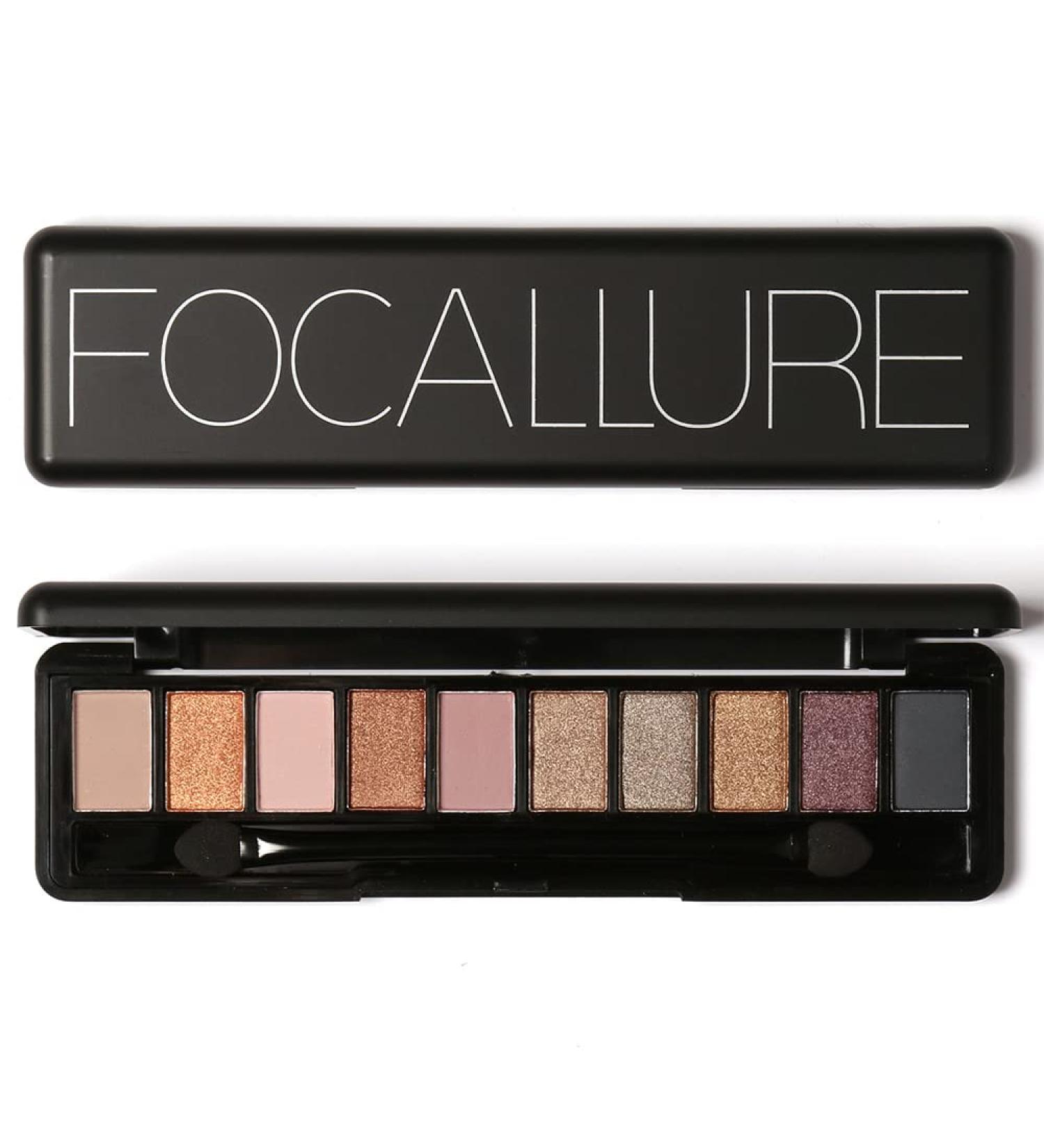 FOCALLURE Nude Mineral Eyeshadow Palette - 10 Shades, Long Lasting, Professional Makeup - Color 02 - Buy Online on GoSupps.com