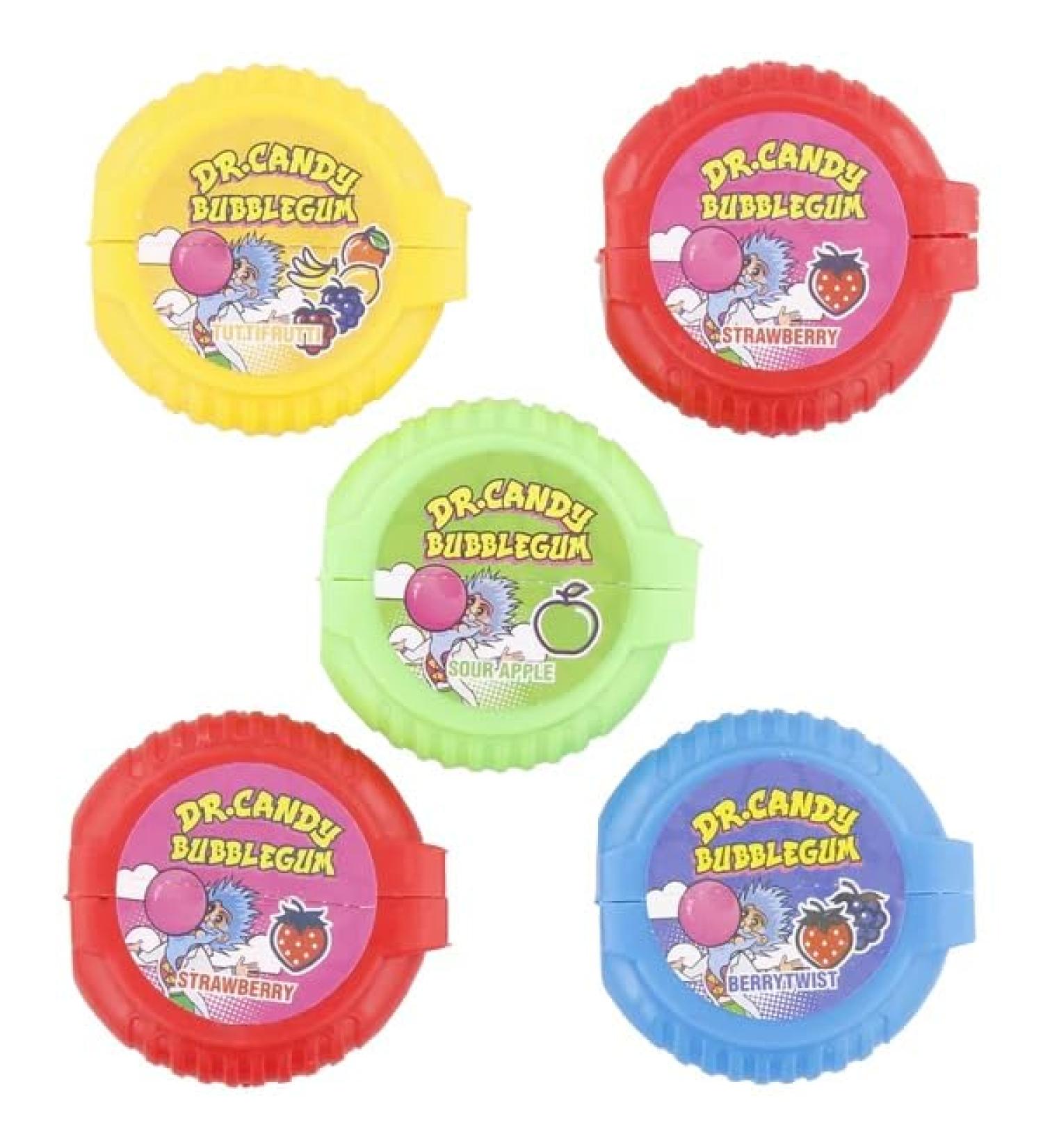 Lot de 5 Bo tes de Bubble gum - Chewing gum - 90 grammes - 4 Go ts - Acidul - Fruit - 364