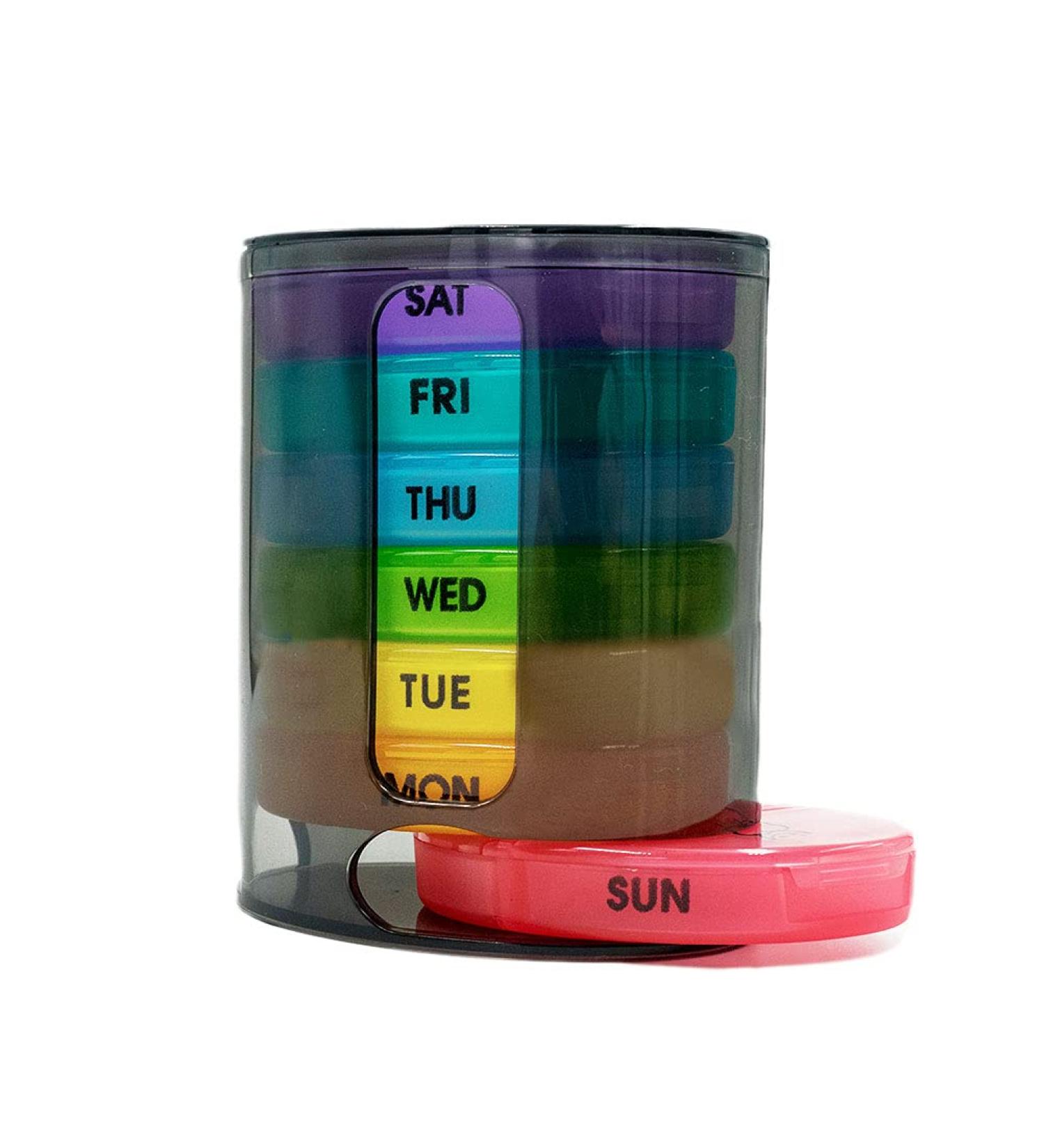 GIIYAA Weekly Pill Organizer - Portable 7 Day Pill Box with AM/PM Compartments for Vitamins & Supplements - Buy Online on GoSupps.com