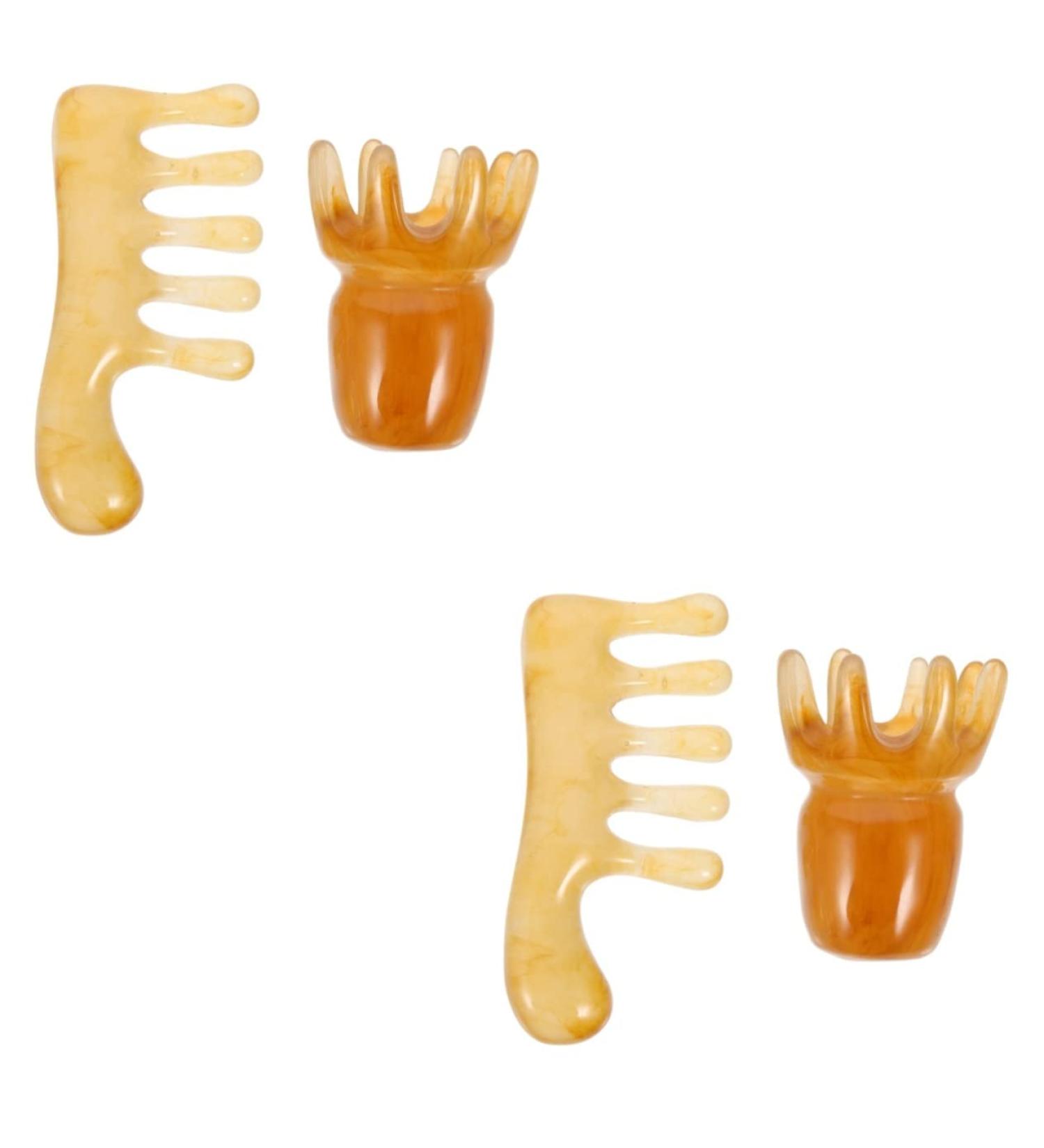 Beavorty 4-Piece Gua Sha Massage Comb Set - Chinese Scalp Acupuncture & Trigger Point Massager for Relaxation & Wellness - Buy Online on GoSupps.com