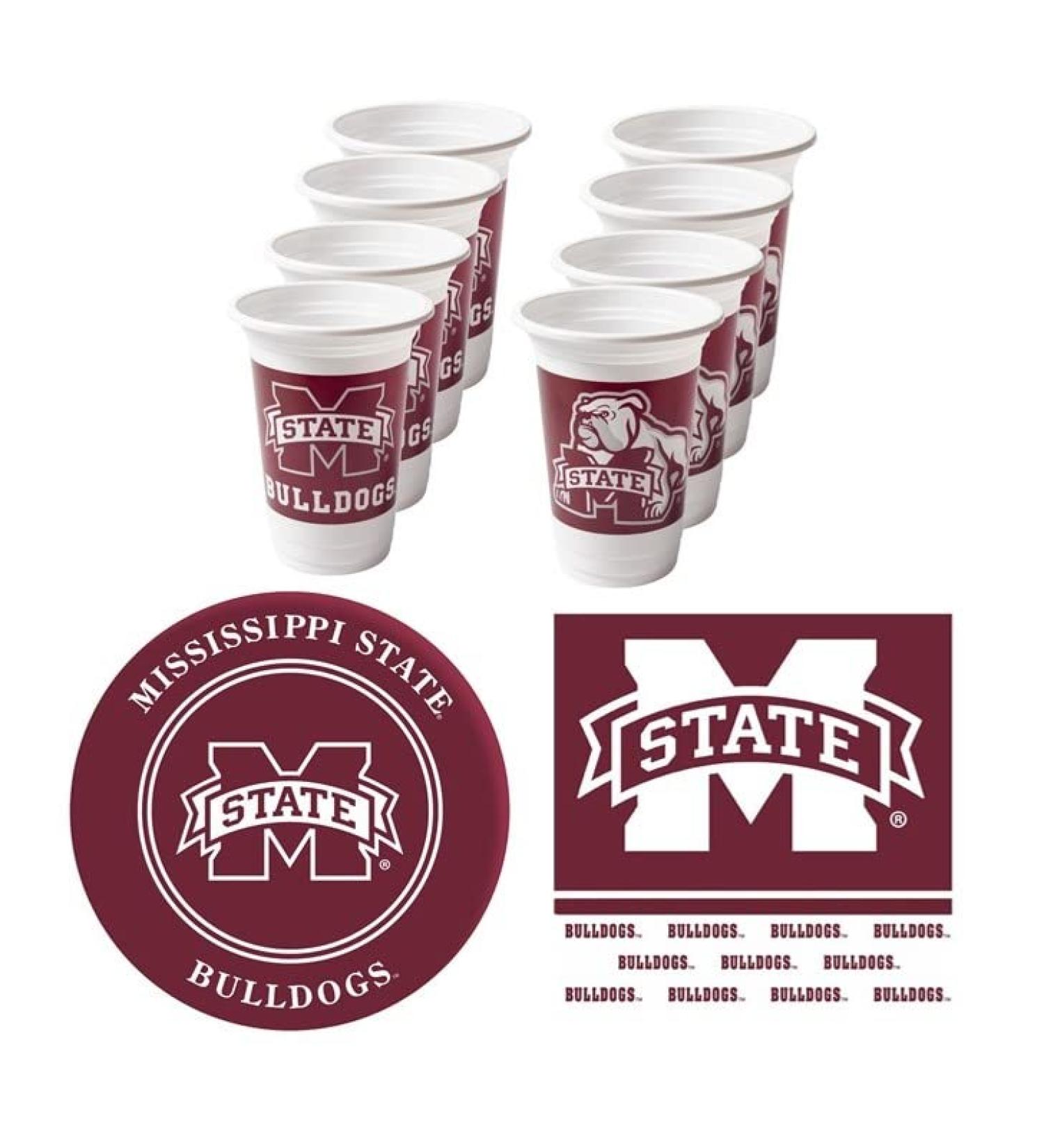 Westrick Mississippi State Bulldogs Party Supplies - Serves 16 (48 Pieces) - Buy Online on GoSupps.com