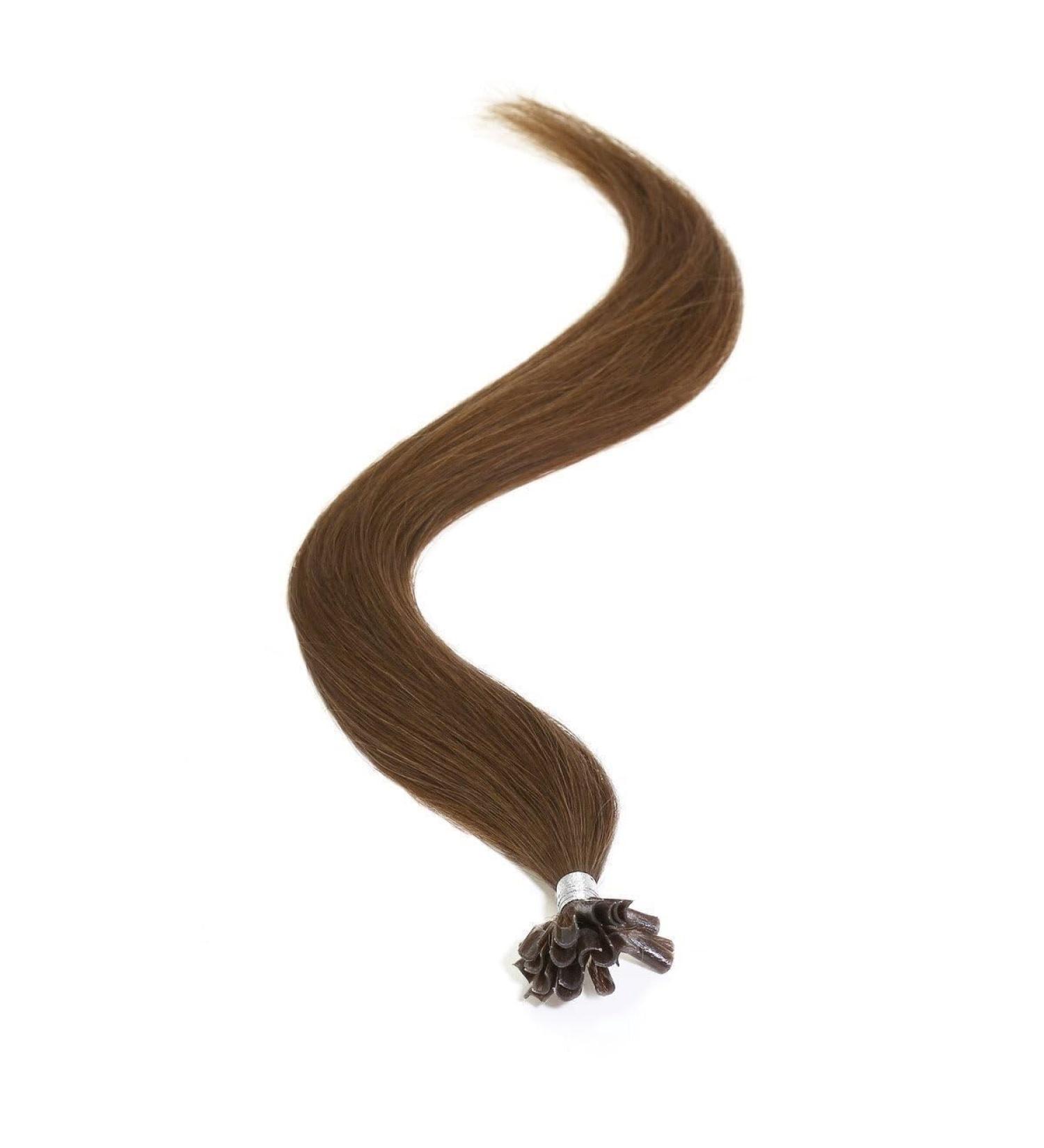 Keratin Pre Bonded Nail U Tip Human Hair Extensions 18" Dark Brown (3)