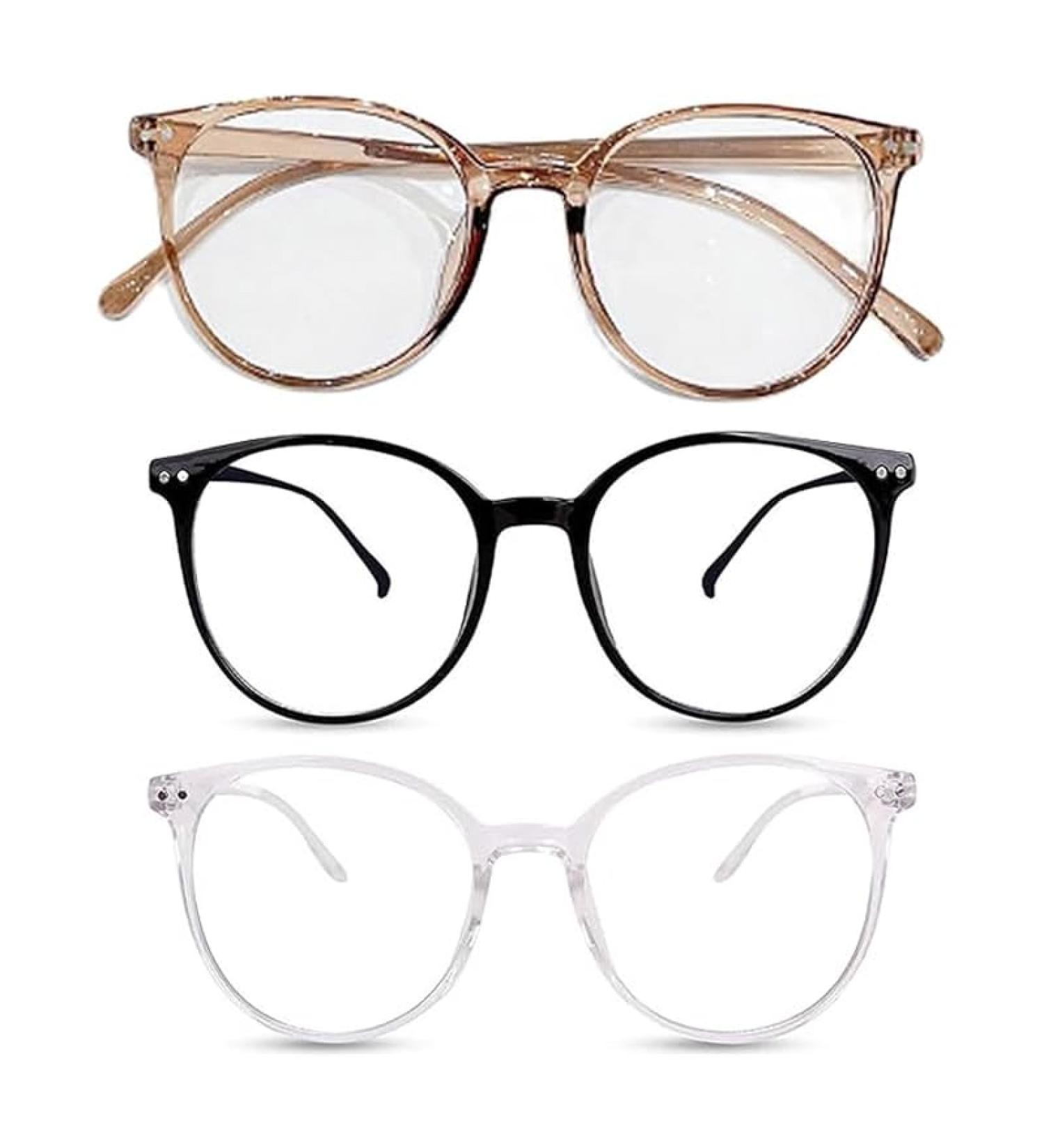 BRITECO 3 PCS Blue Light Blocking Glasses Set for Women & Men - Anti Glare UV Protection Lightweight Computer Glasses Stylish Clear Lens Frames for Screen Comfort - Buy Online on GoSupps.com