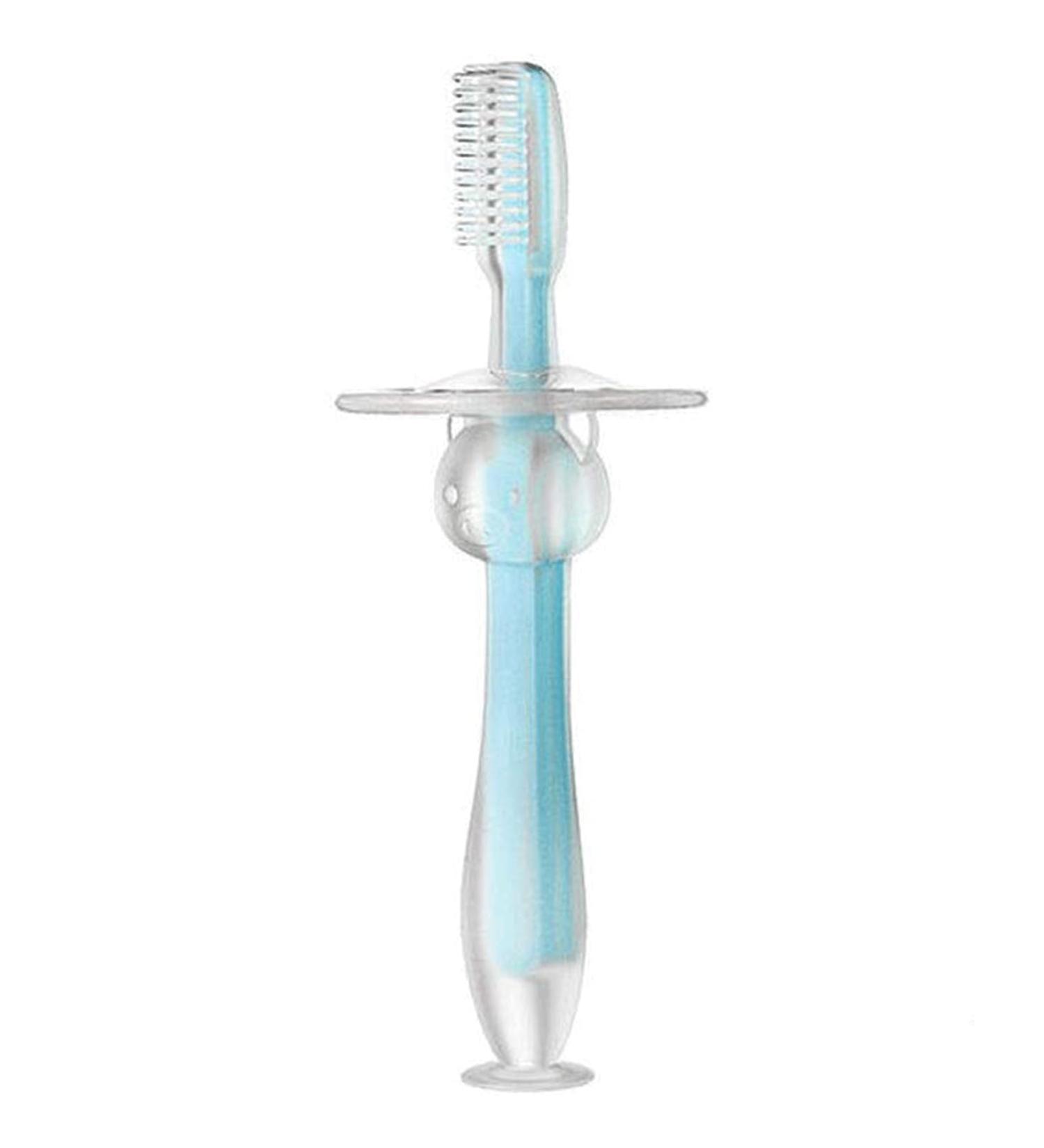 Clean Silicone Baby Toothbrush with Suction Cup for Gum Care - Toddler Toothbrush for Ages 1-3 (1 Pack) - Buy Online on GoSupps.com