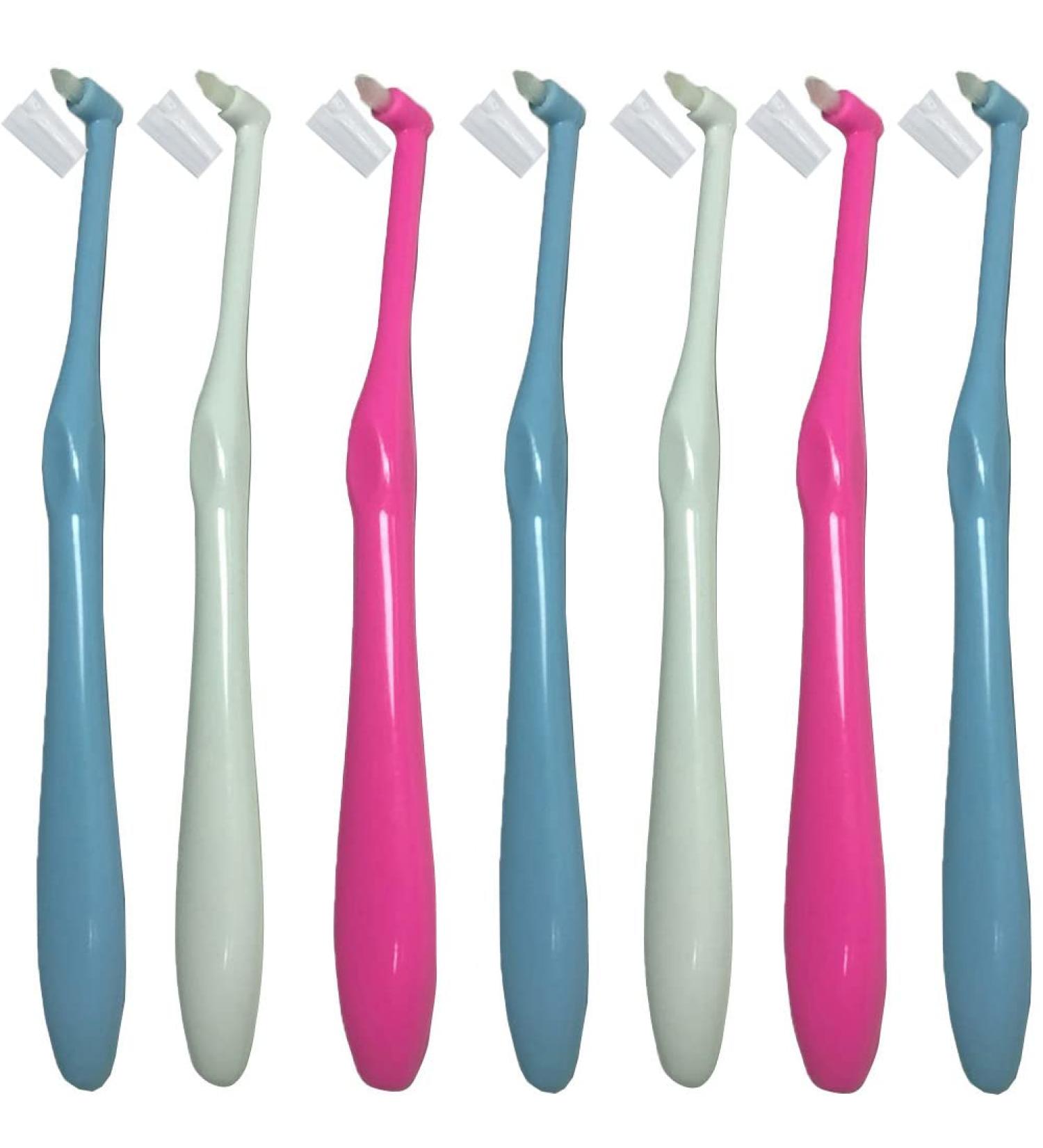 Boyizupha 7 Pcs End Tuft Tapered Trim Toothbrush Set - Compact and Medium Bristles (Color Random) - Interspace Brush for Precision Cleaning - Buy Online on GoSupps.com