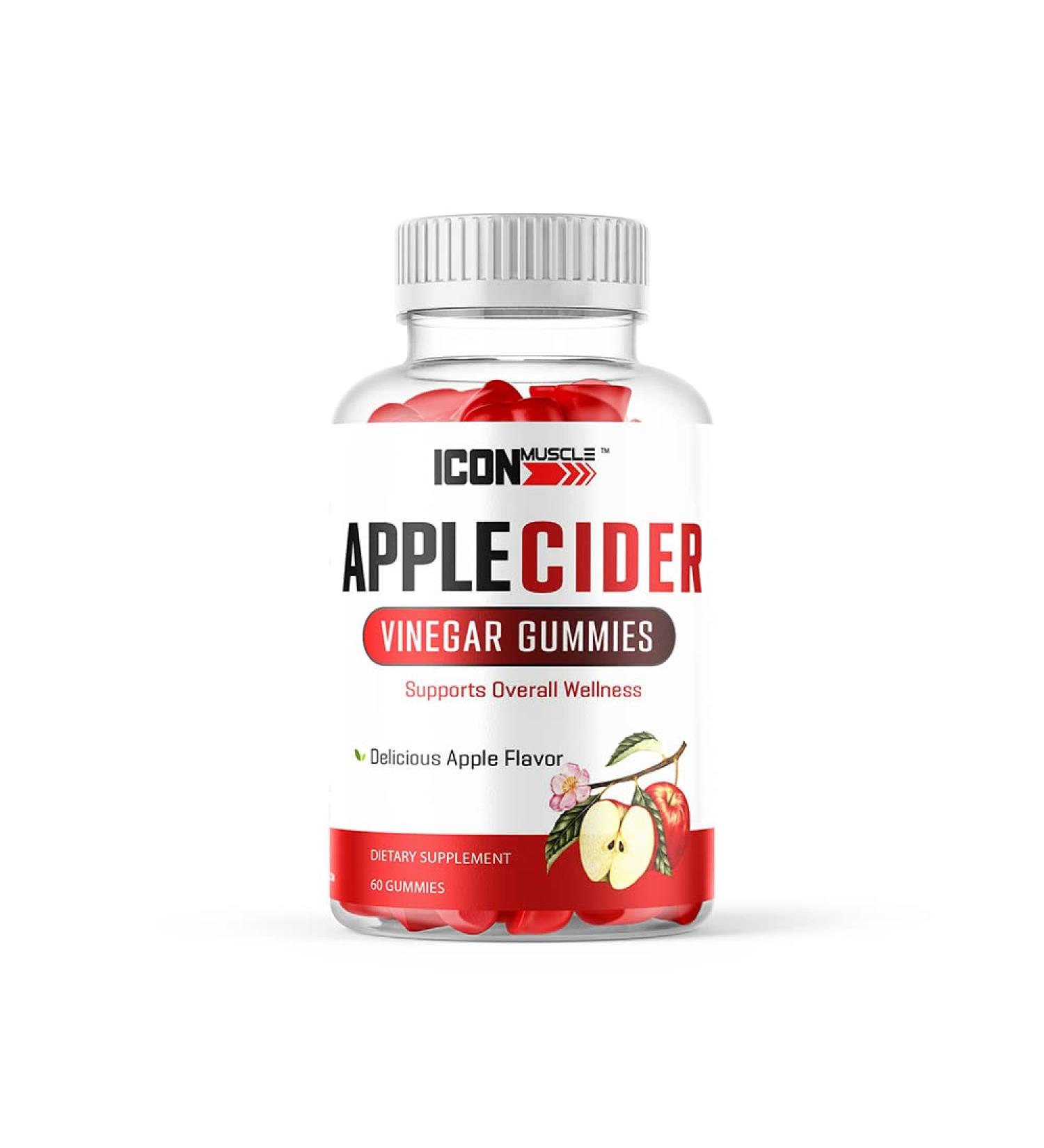 Icon Muscle Apple Cider Vinegar Gummies - Vegan, Delicious Apple Flavor, High Strength ACV - 60 Gummies - Buy Online on GoSupps.com