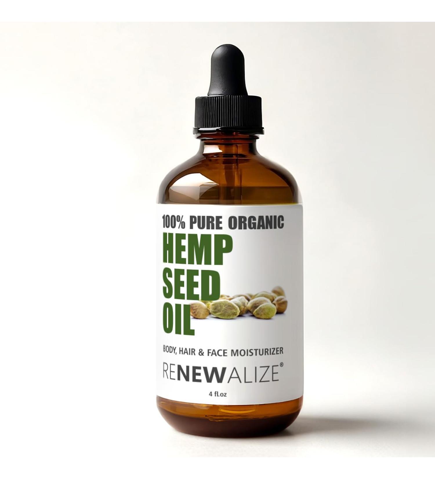 Organic Hemp Seed Cleansing Oil - 100% Pure Face Cleanser & Moisturizer for Acne-Prone Skin | Cold Pressed & Unrefined Daily Regimen - 4oz - Buy Online on GoSupps.com