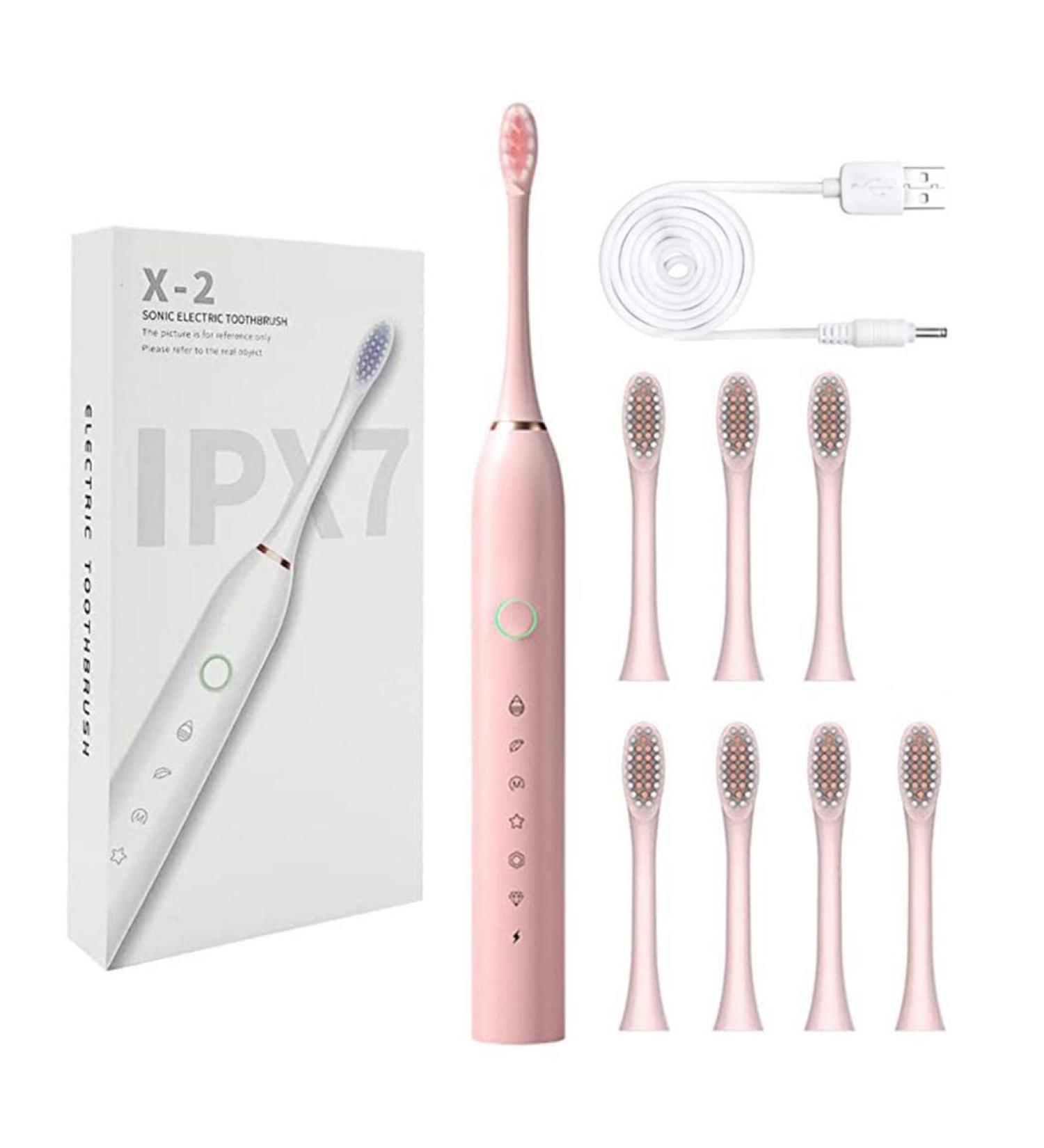 Yrmaups Electric Toothbrush USB Rechargeable with 8 Heads | 6 Cleaning Modes Smart Timer | IPX7 Waterproof for Adults and Kids - Buy Online on GoSupps.com