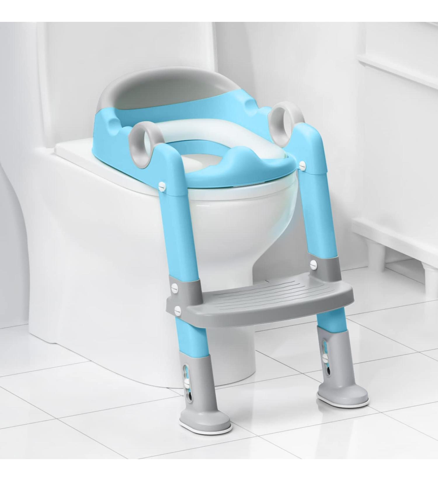 Potty Training Seat with Step Stool Ladder for Boys & Girls - Gray/Blue - Buy Online on GoSupps.com