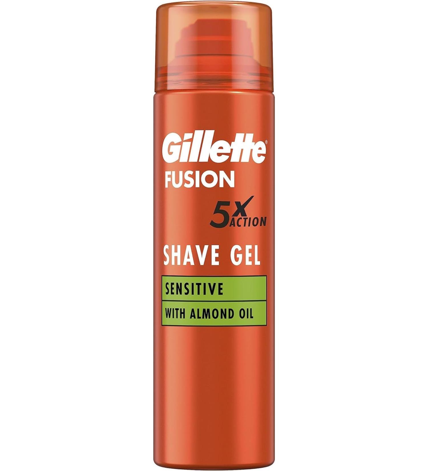 Gillette Fusion Beard Care Razor Gel (200ml) for Sensitive Skin - Moisturizing & Refreshing with Almond Oil | Perfect Gift for Men - Buy Online on GoSupps.com