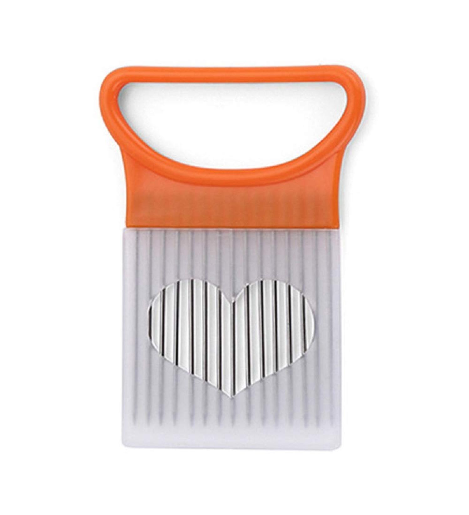 FEDBNET Kitchen Tools Onion Holder 1 PCs Onion Holder Fork Potato Cutter Slicer Stainless Steel Plastic Vegetable Slicer Orange - Buy Online on GoSupps.com