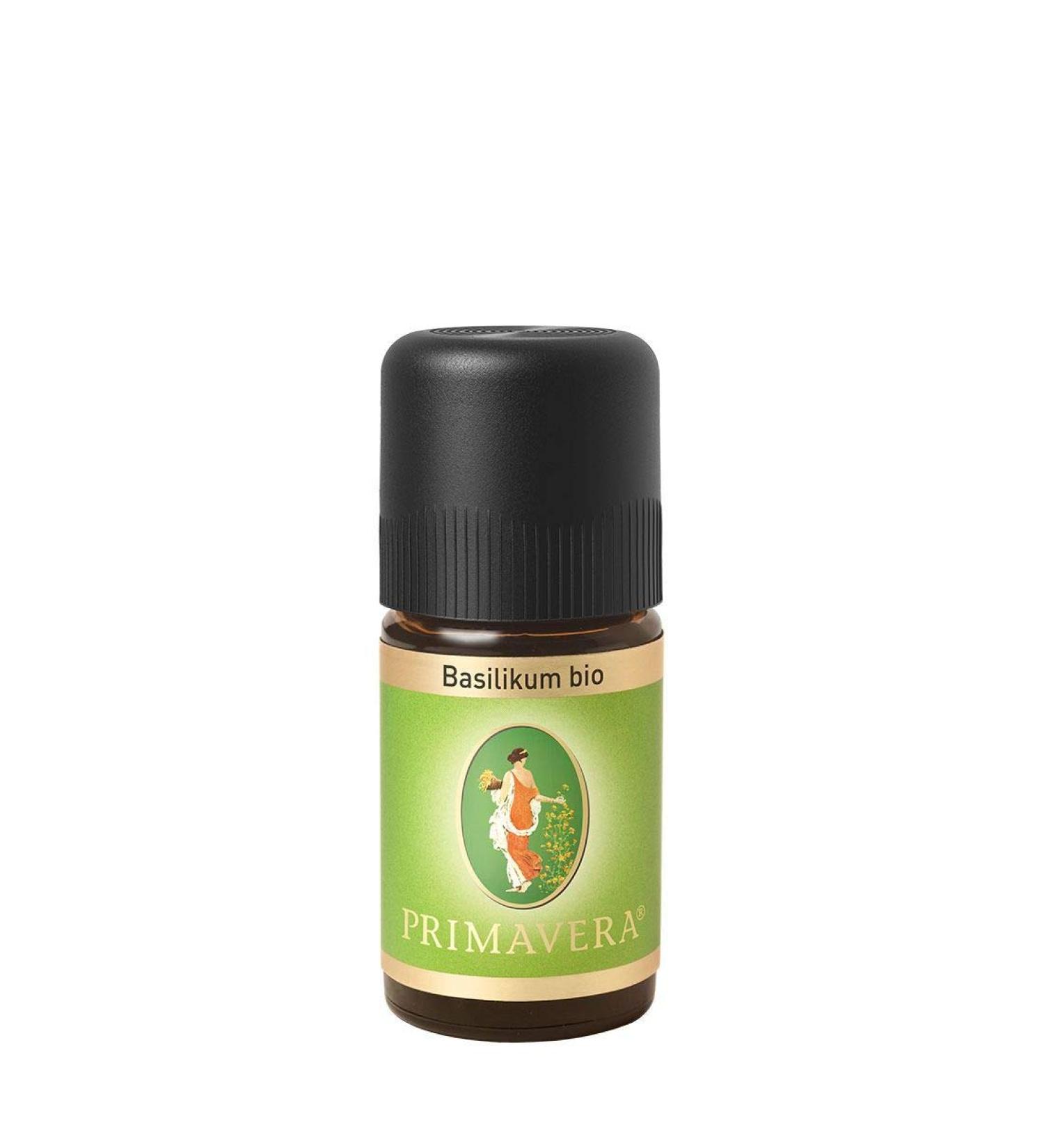 Primavera essential oil basil bio 5 ml aroma oil fragrance oil aromatherapy - encouraging lifting mood relaxing - vegan 5 ml (1 Pack)