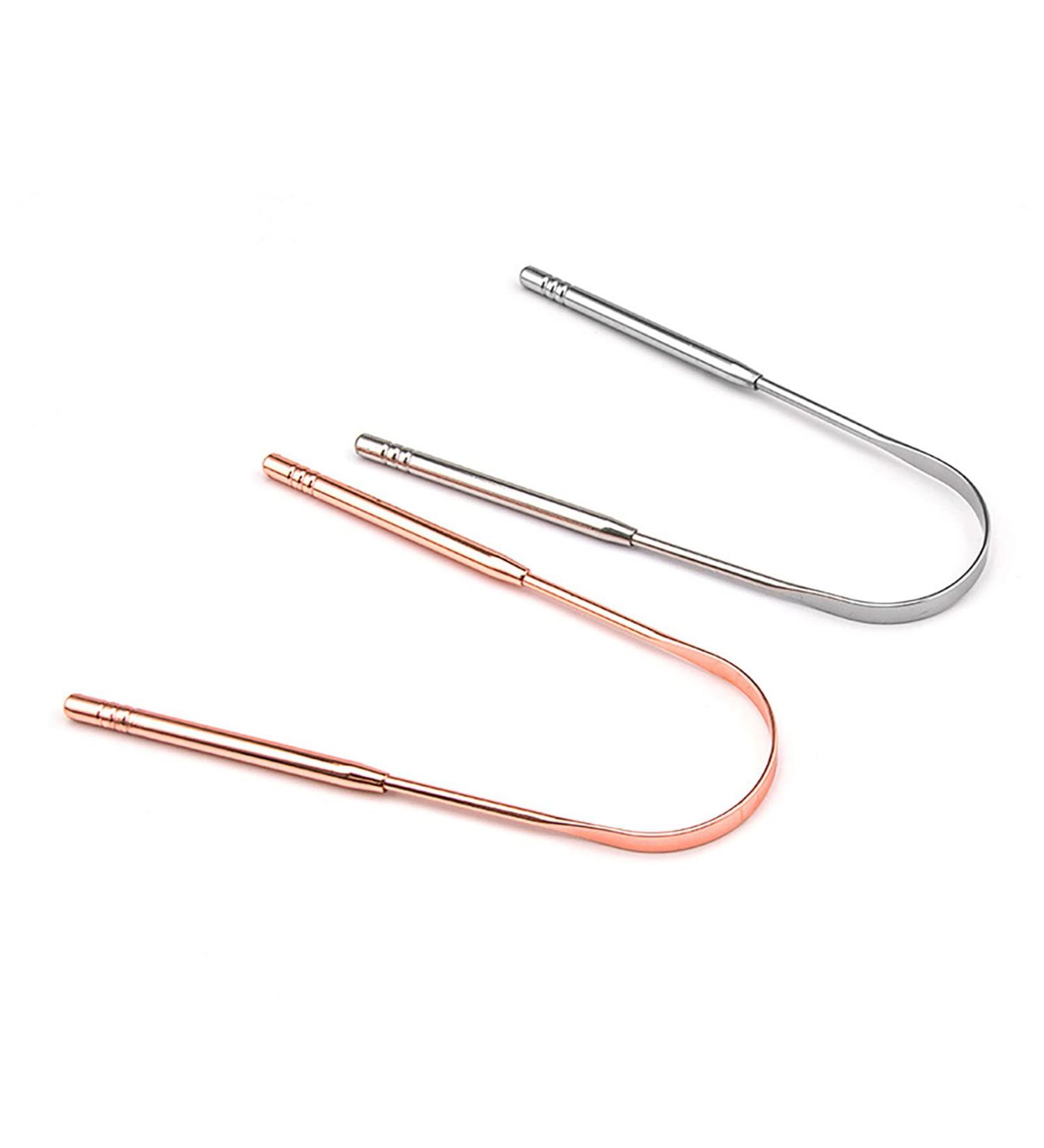 Portable Stainless Steel Tongue Cleaning Scraper - Eliminate Bad Breath & Promote Healthy Oral Care for Kids - Buy Online on GoSupps.com