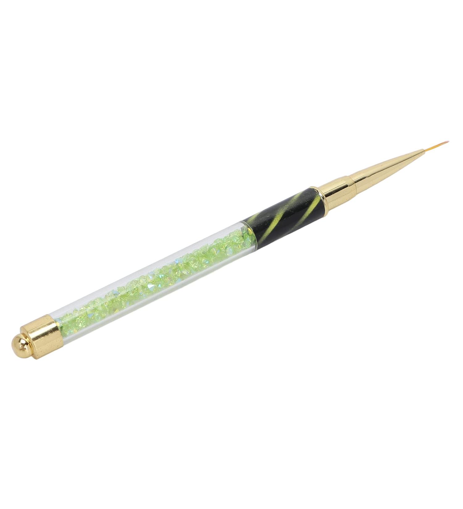 Manicure Liner Pen Nail Rhinestone Picker Dotting Pen Nail Art DIY Decoration Tool for Household Nail Shop (Green stripes (long pull cord)) - Buy Online on GoSupps.com