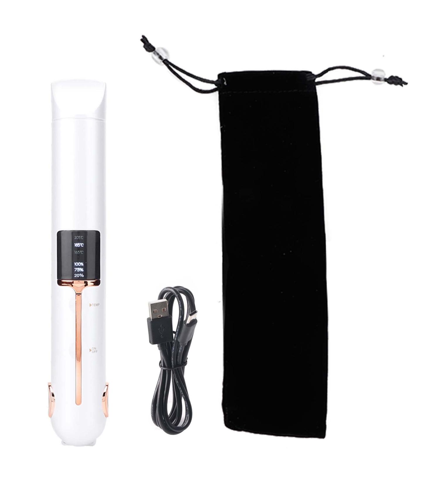 Portable USB Charging Hair Styler | Cordless Curler & Straightener with 3D Comb Teeth & LED Display - International Shipping Available - Buy Online on GoSupps.com