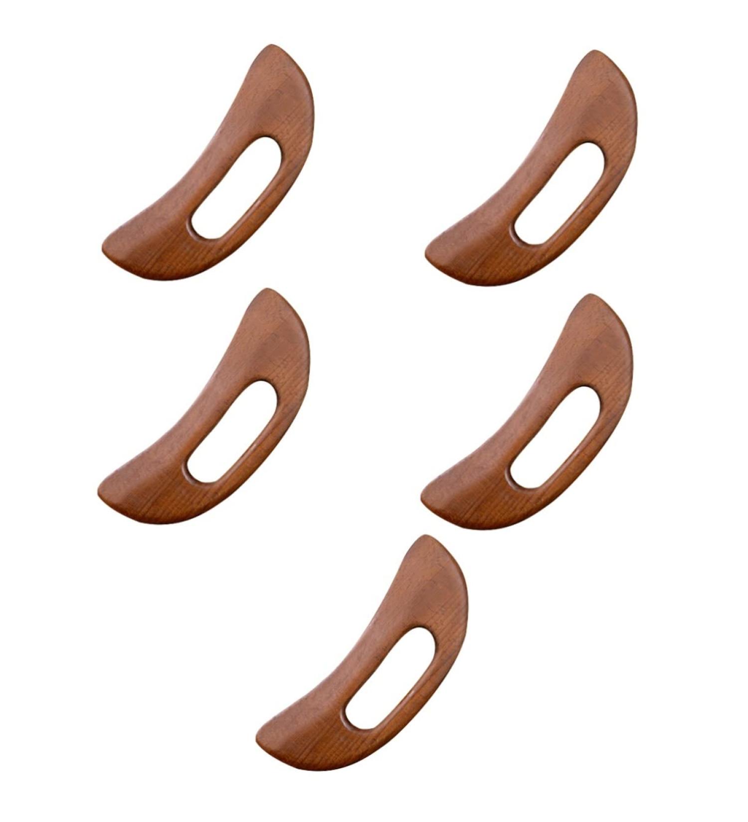 Minkissy 5pcs Gua Sha Tools - Travel Portable Wooden Scraping Board & Stick for Anti-Massage | Chinese Salon Massage Equipment | 19x8cm - Buy Online on GoSupps.com