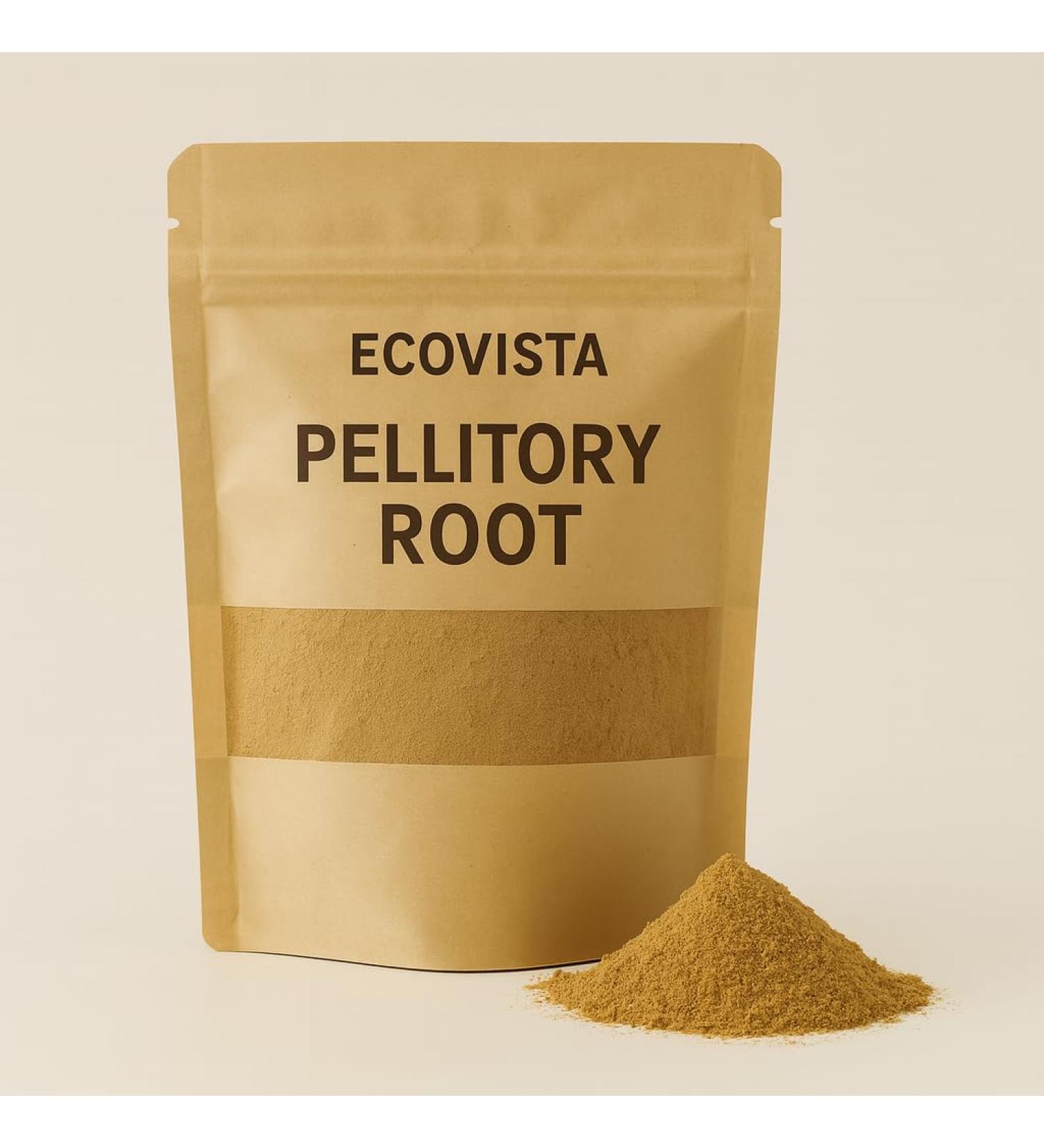 EcoVista Pellitory Root Powder (Akarkara) 4oz | Anacyclus Pyrethrum | Ayurvedic Herbal Supplement | 100% Pure Non-GMO Gluten-Free Vegan | Finely Sifted & Steam Treated